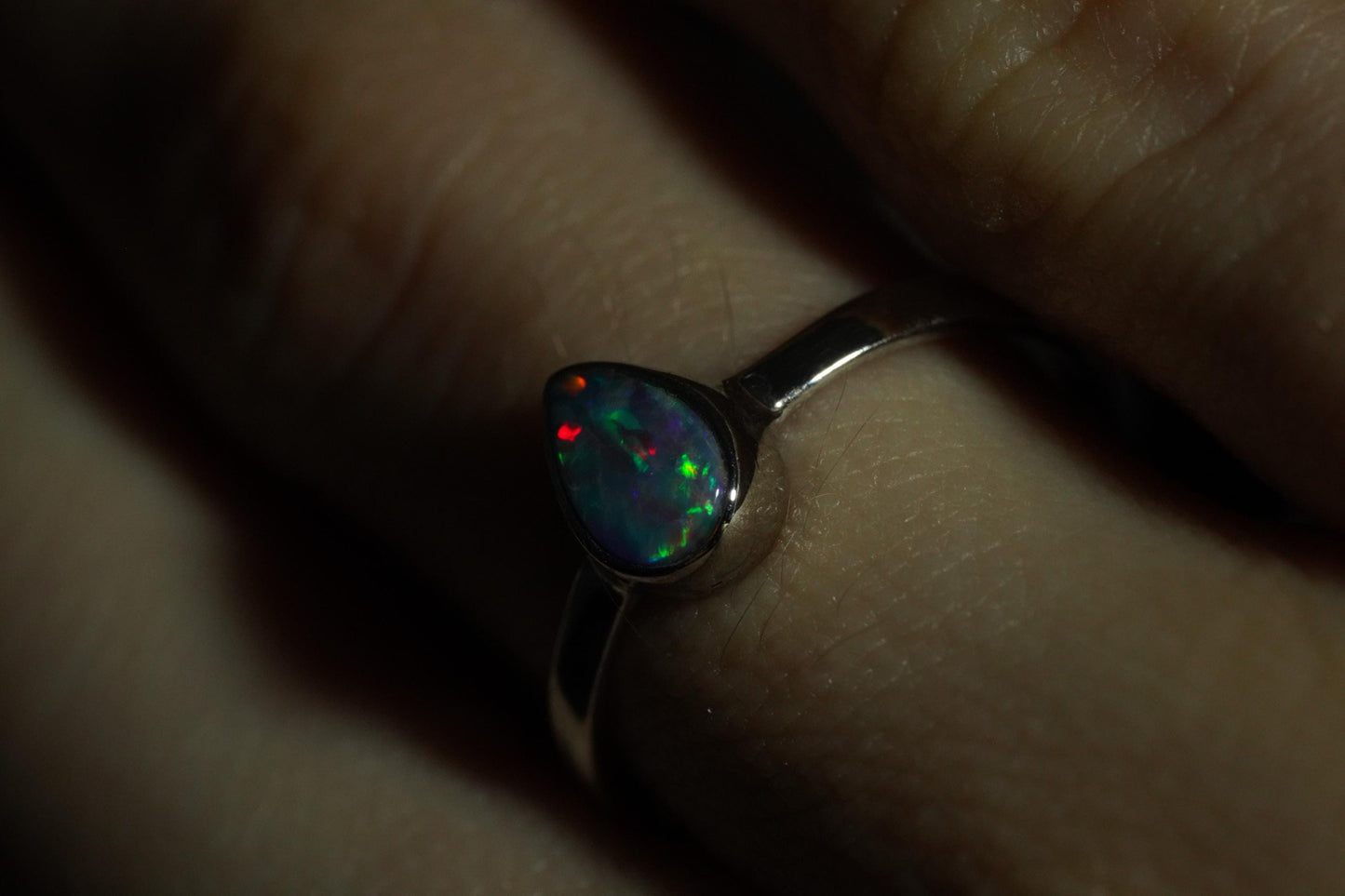 Australian Opal Ring | Sterling Silver | Size 6