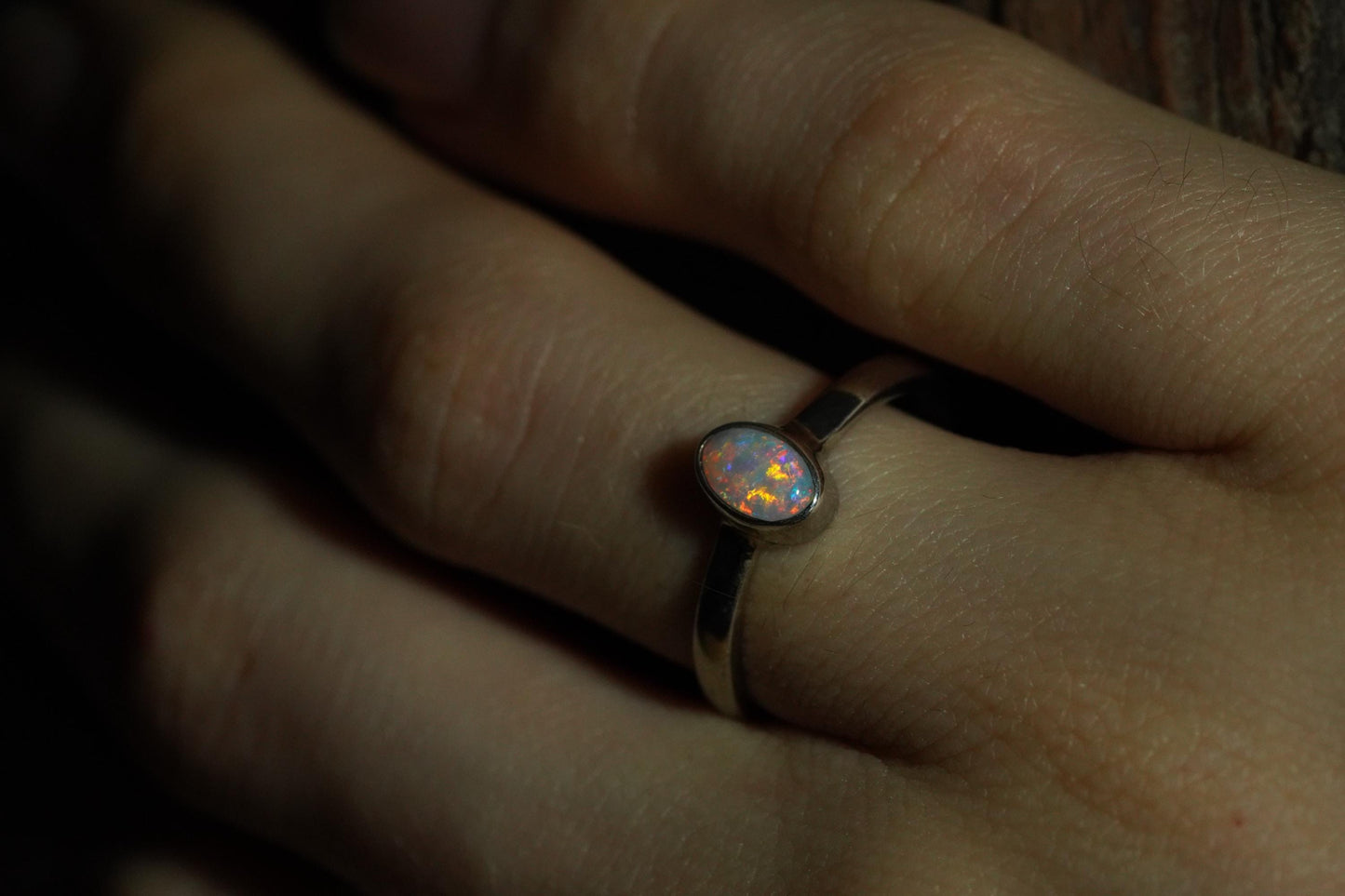 Australian Opal Ring | Sterling Silver | Size 6