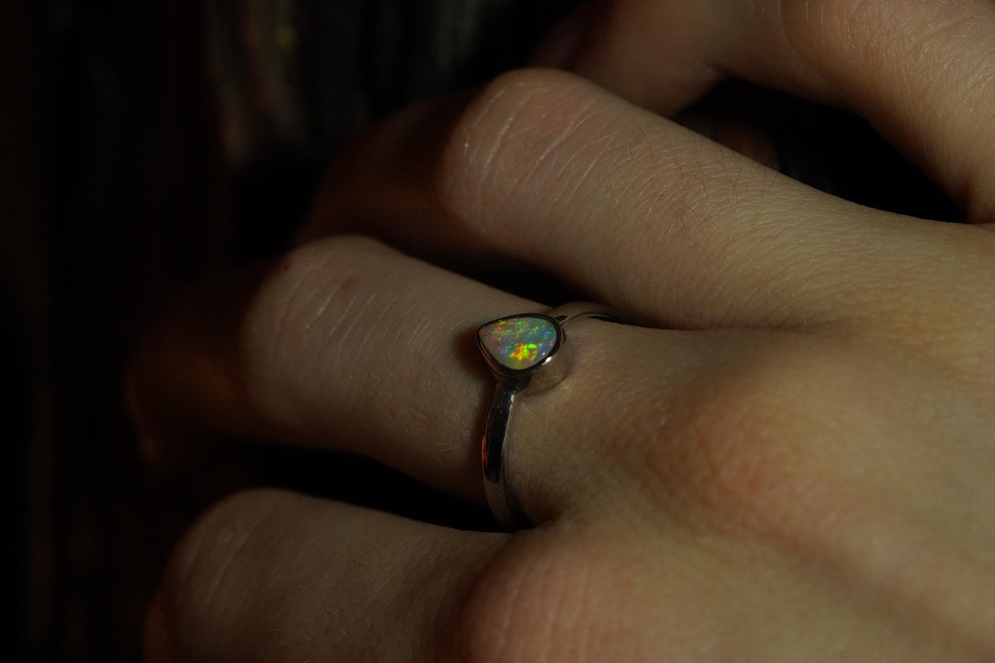 Australian Opal Ring | Sterling Silver | Size 7