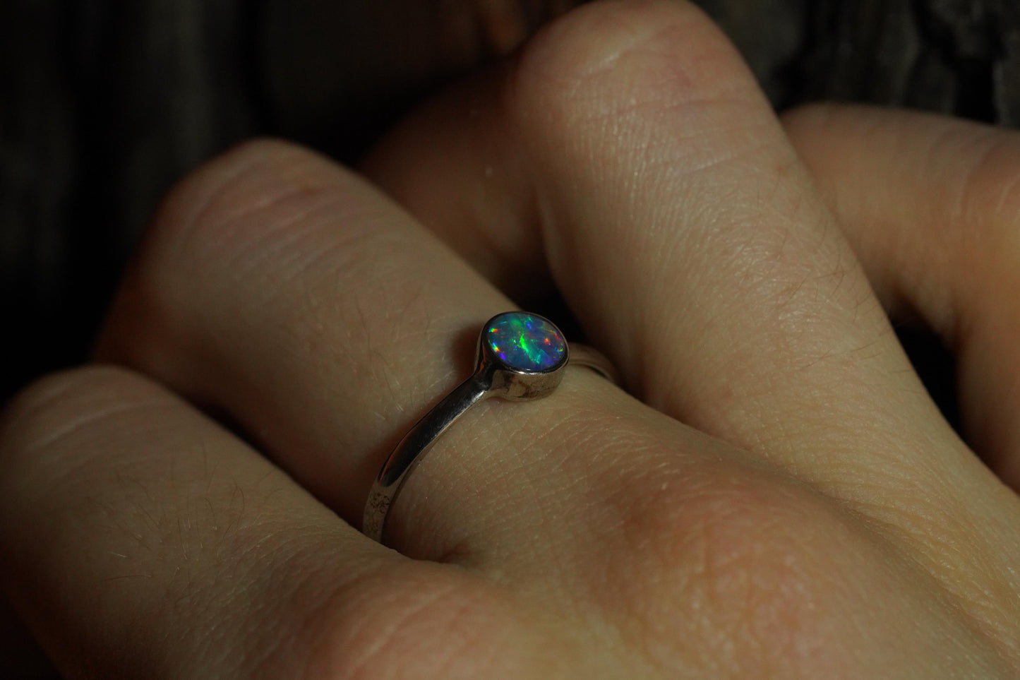 Australian Opal Ring | Sterling Silver | Size 7