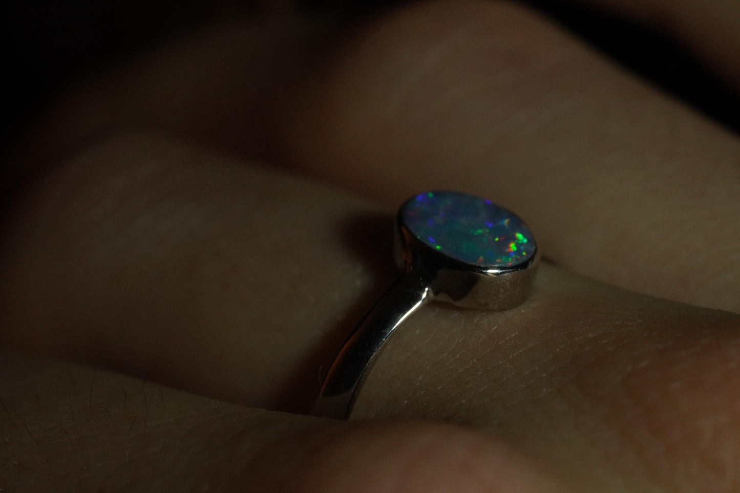 Australian Opal Ring | Sterling Silver | Size 7