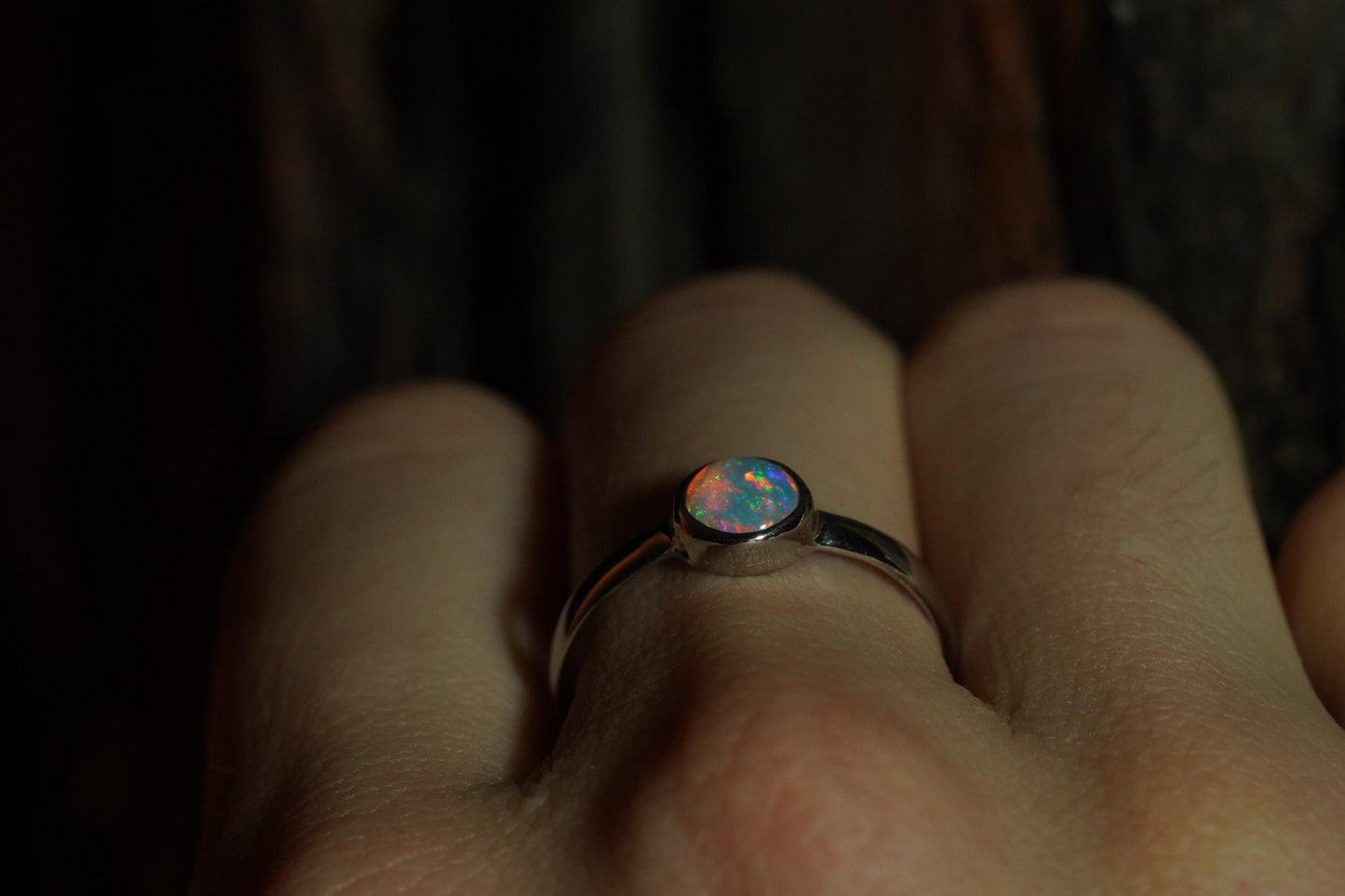 Australian Opal Ring | Sterling Silver | Size 7
