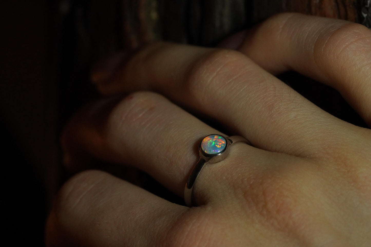 Australian Opal Ring | Sterling Silver | Size 7