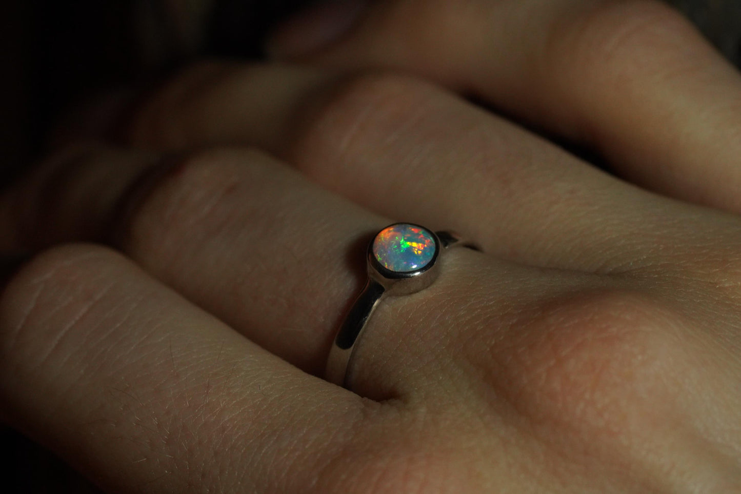 Australian Opal Ring | Sterling Silver | Size 7