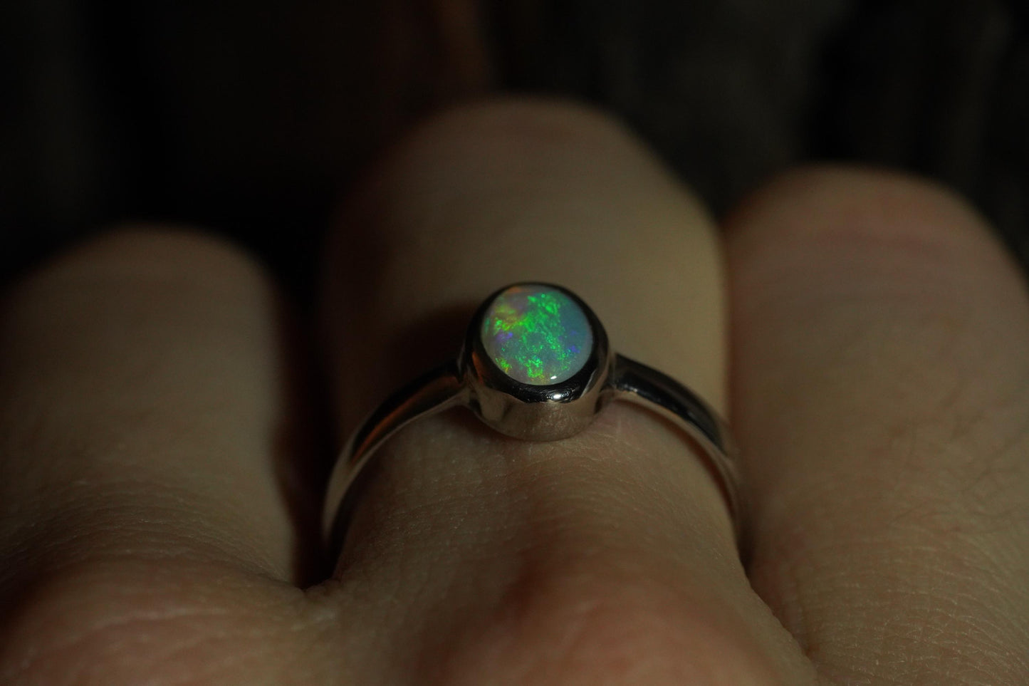 Australian Opal Ring | Sterling Silver | Size 7