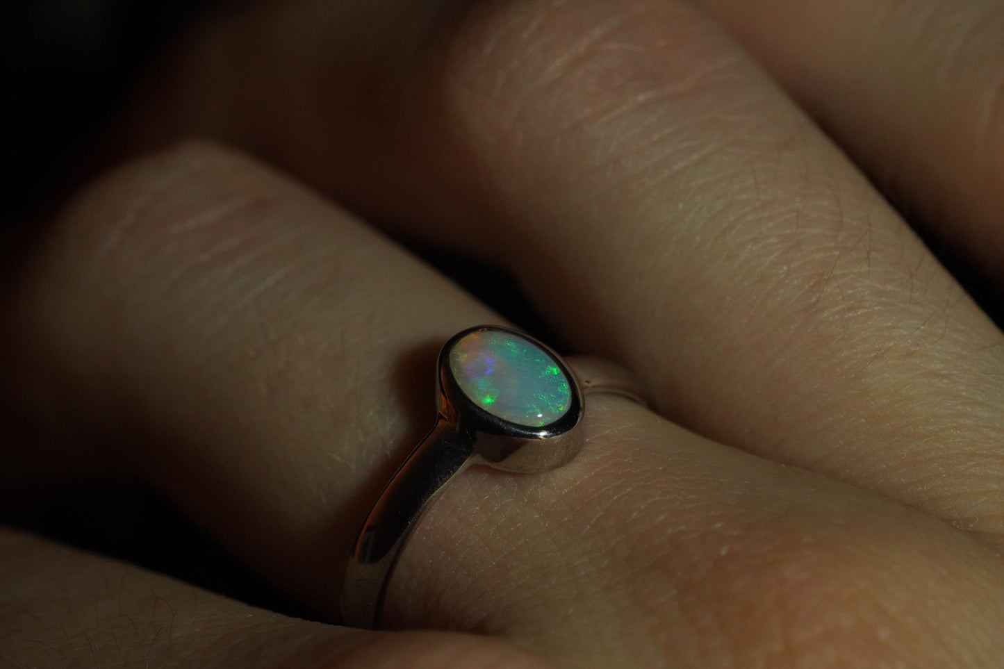 Australian Opal Ring | Sterling Silver | Size 7