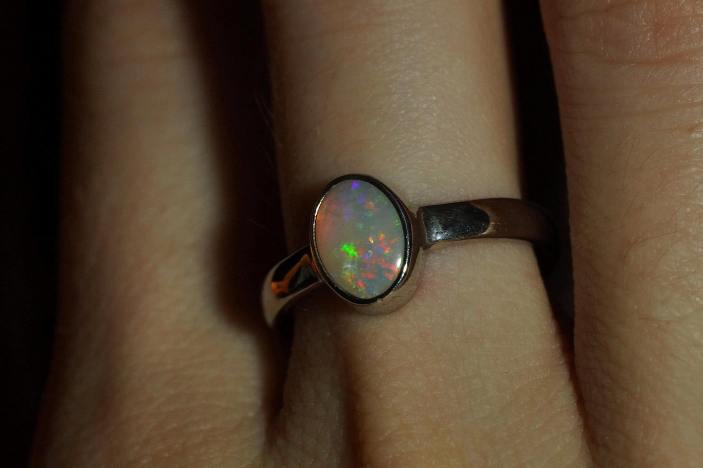 Australian Opal Ring | Sterling Silver | Size 7