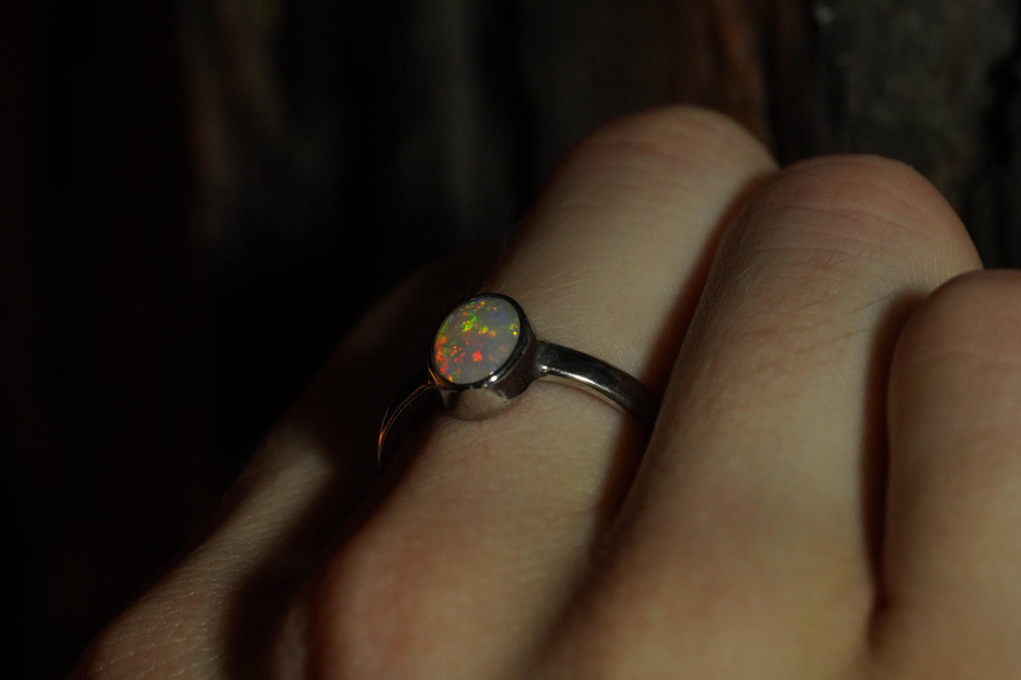 Australian Opal Ring | Sterling Silver | Size 7