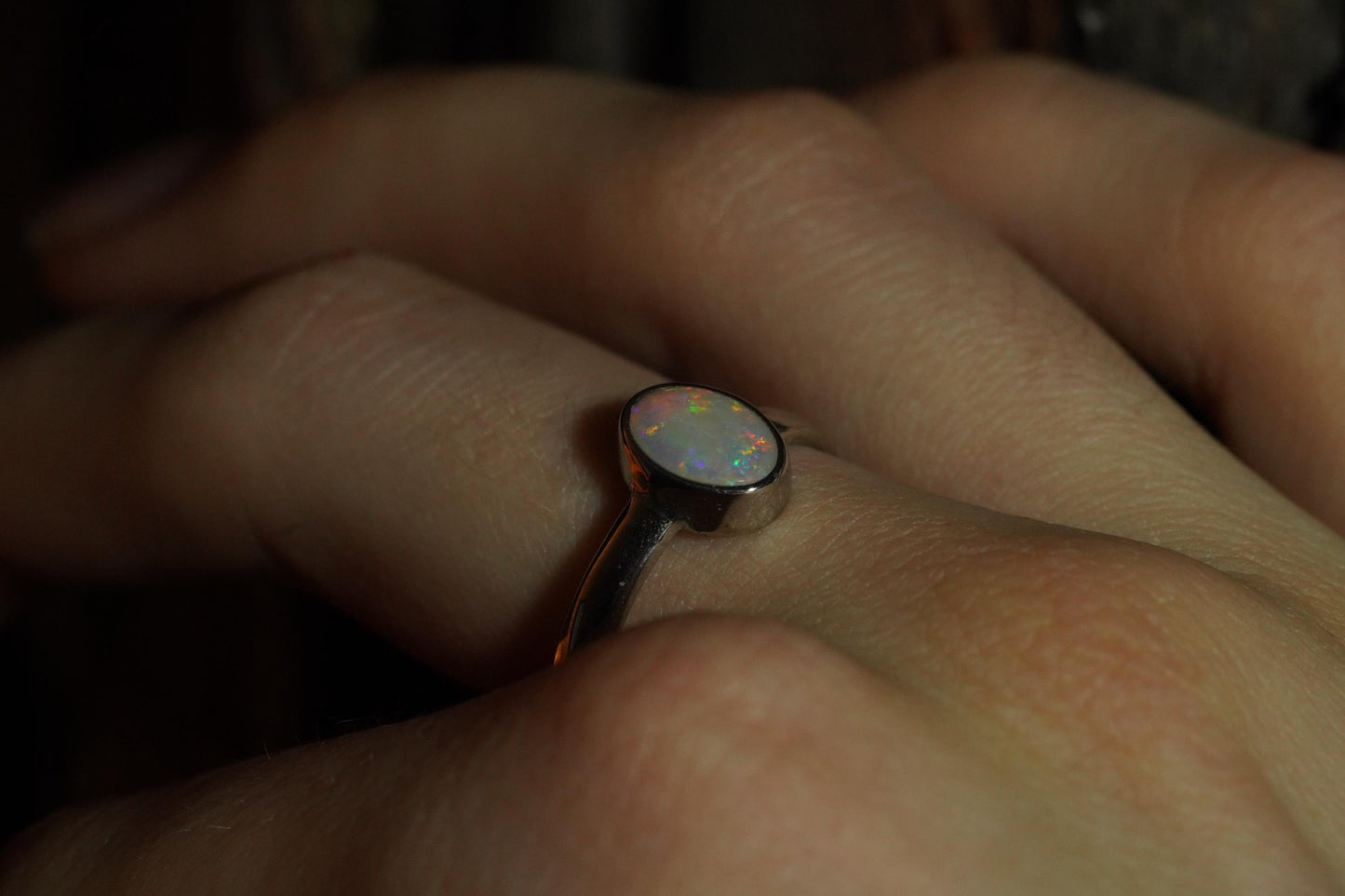 Australian Opal Ring | Sterling Silver | Size 7