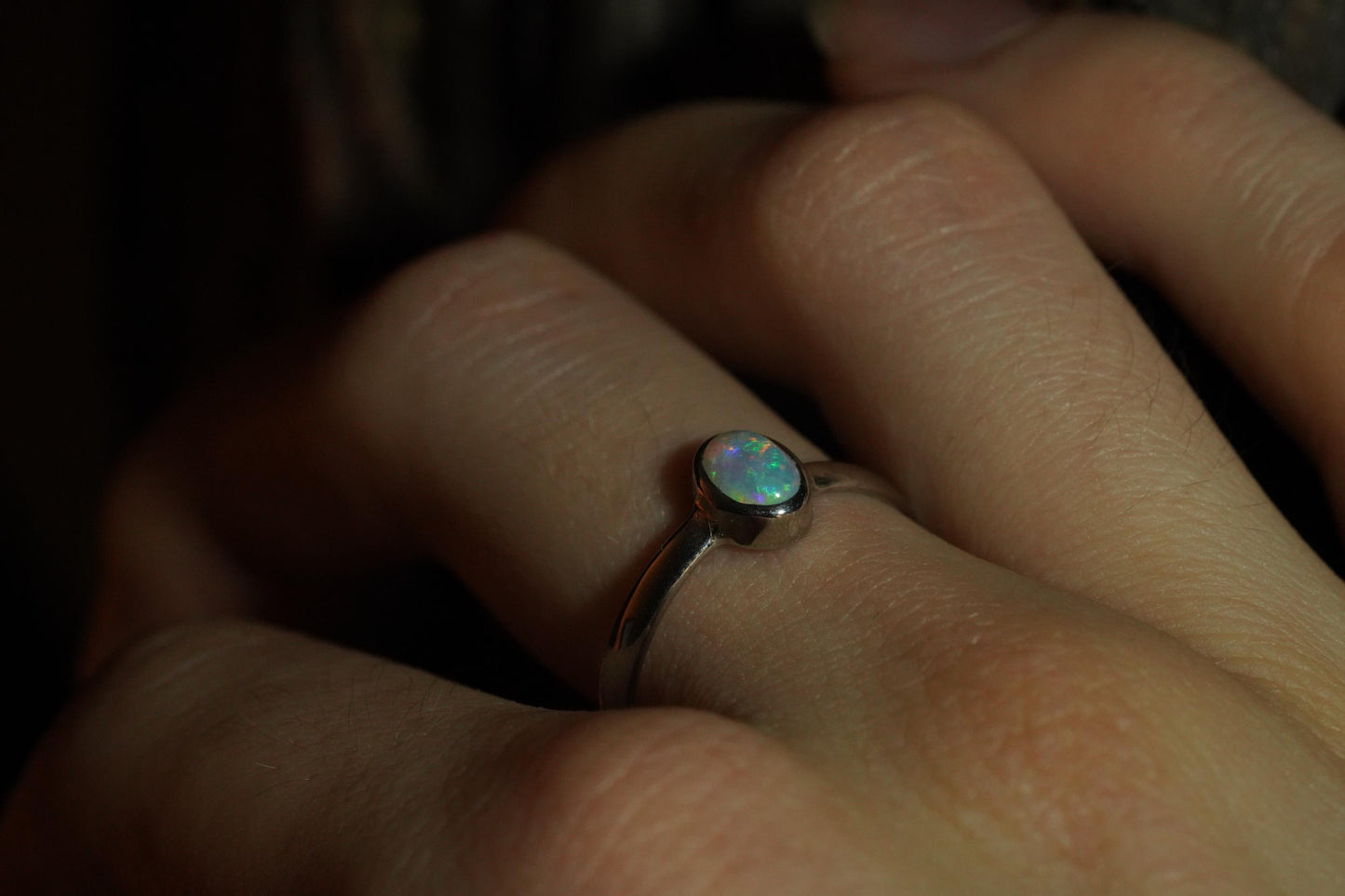 Australian Opal Ring | Sterling Silver | Size 7