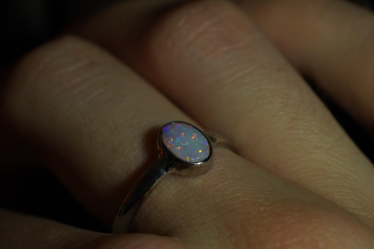 Australian Opal Ring | Sterling Silver | Size 7