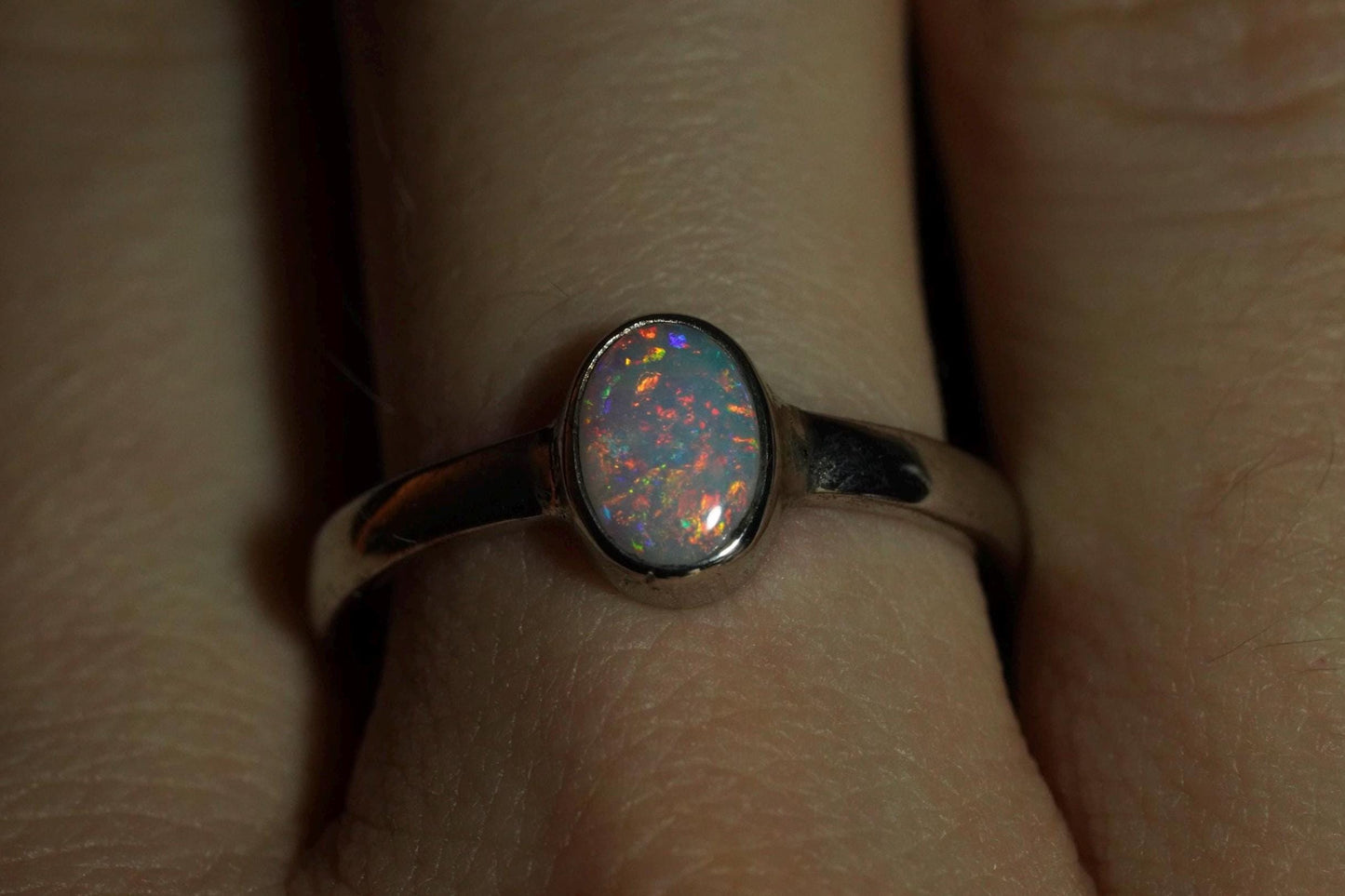 Australian Opal Ring | Sterling Silver | Size 7