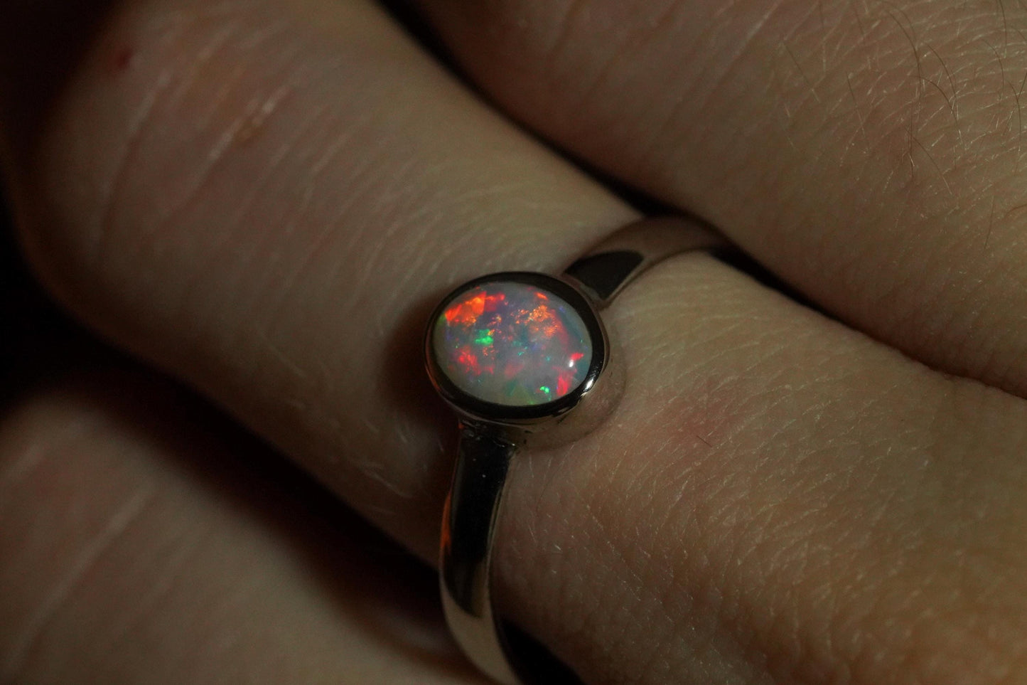 Australian Opal Ring | Sterling Silver | Size 7