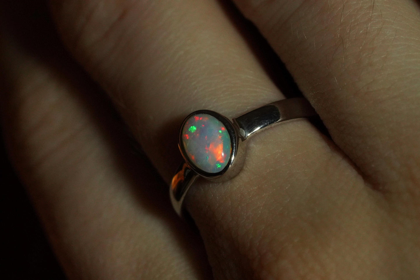 Australian Opal Ring | Sterling Silver | Size 7