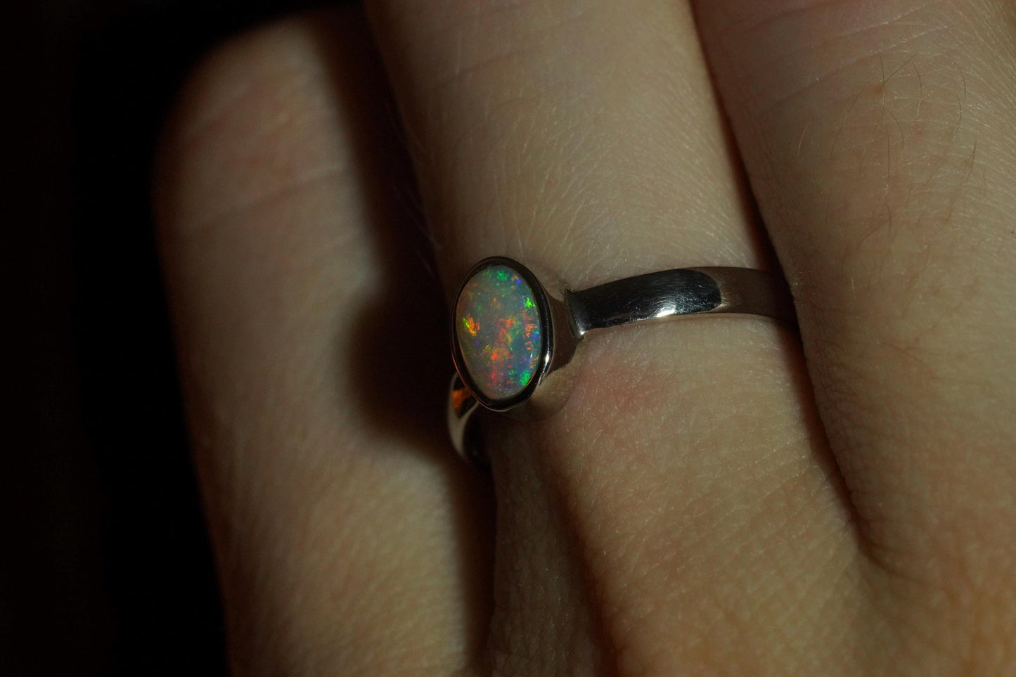 Australian Opal Ring | Sterling Silver | Size 7