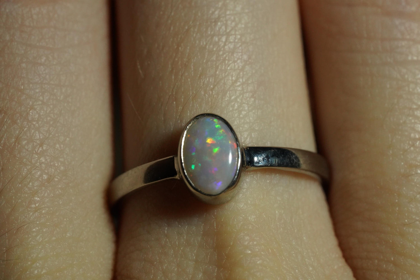 Australian Opal Ring | Sterling Silver | Size 7