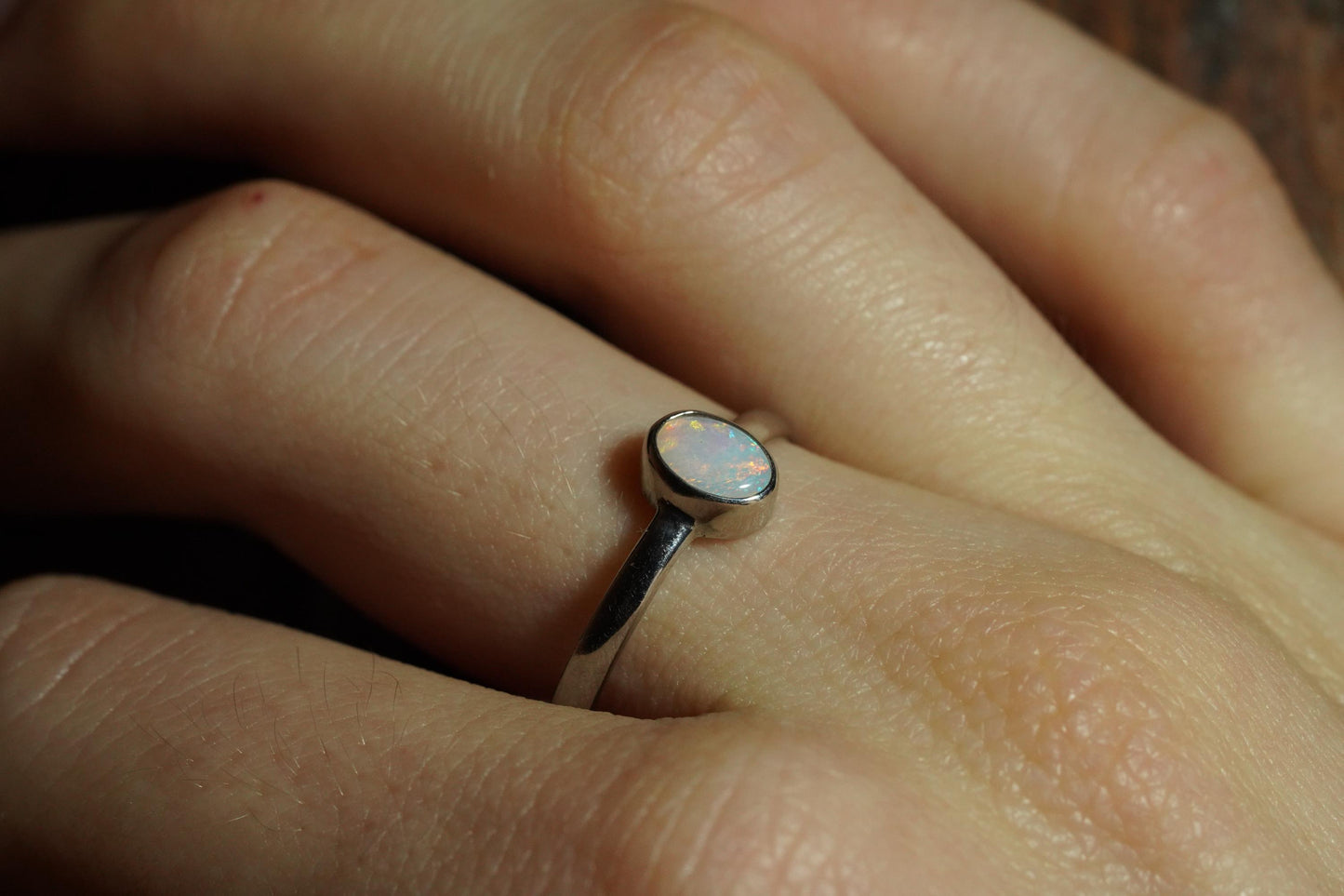 Australian Opal Ring | Sterling Silver | Size 7