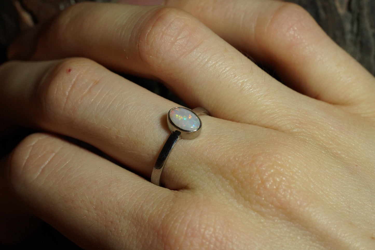 Australian Opal Ring | Sterling Silver | Size 7