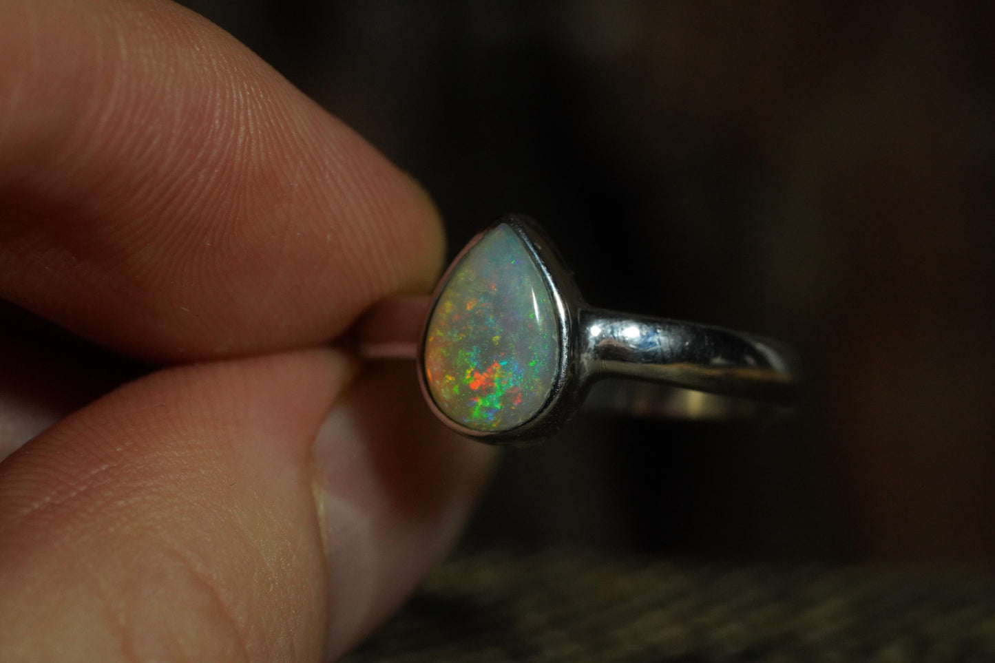 Australian Opal Ring | Sterling Silver | Size 7