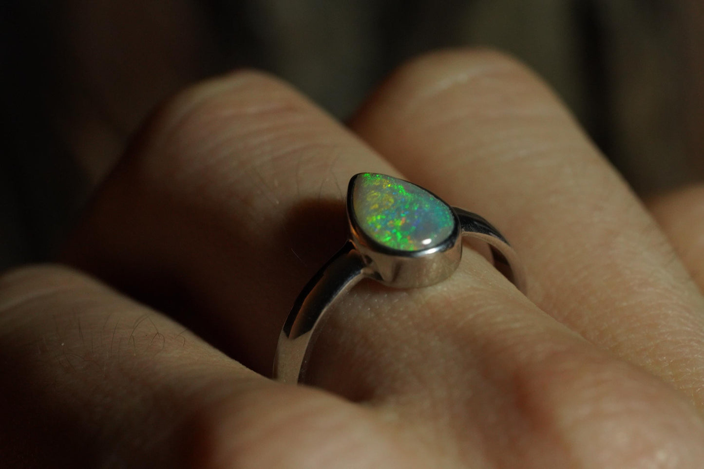 Australian Opal Ring | Sterling Silver | Size 7