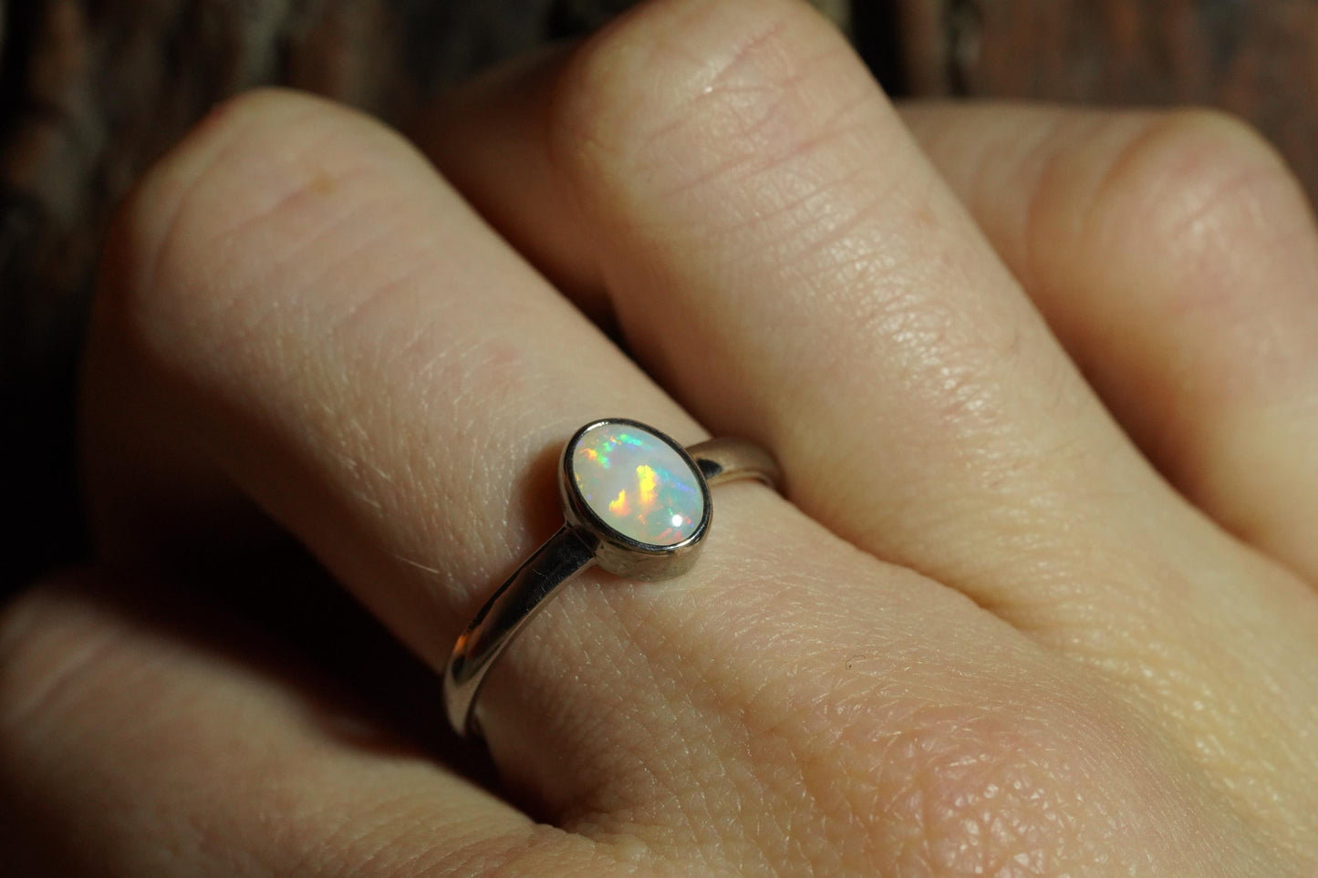 Australian Opal Ring | Sterling Silver | Size 7