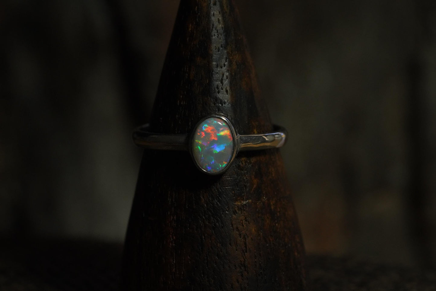 Australian Opal Ring | Sterling Silver | Size 8