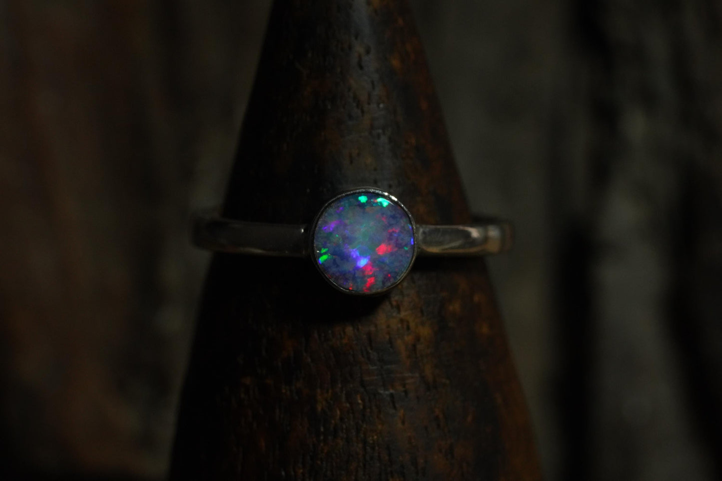 Australian Opal Ring | Sterling Silver | Size 8
