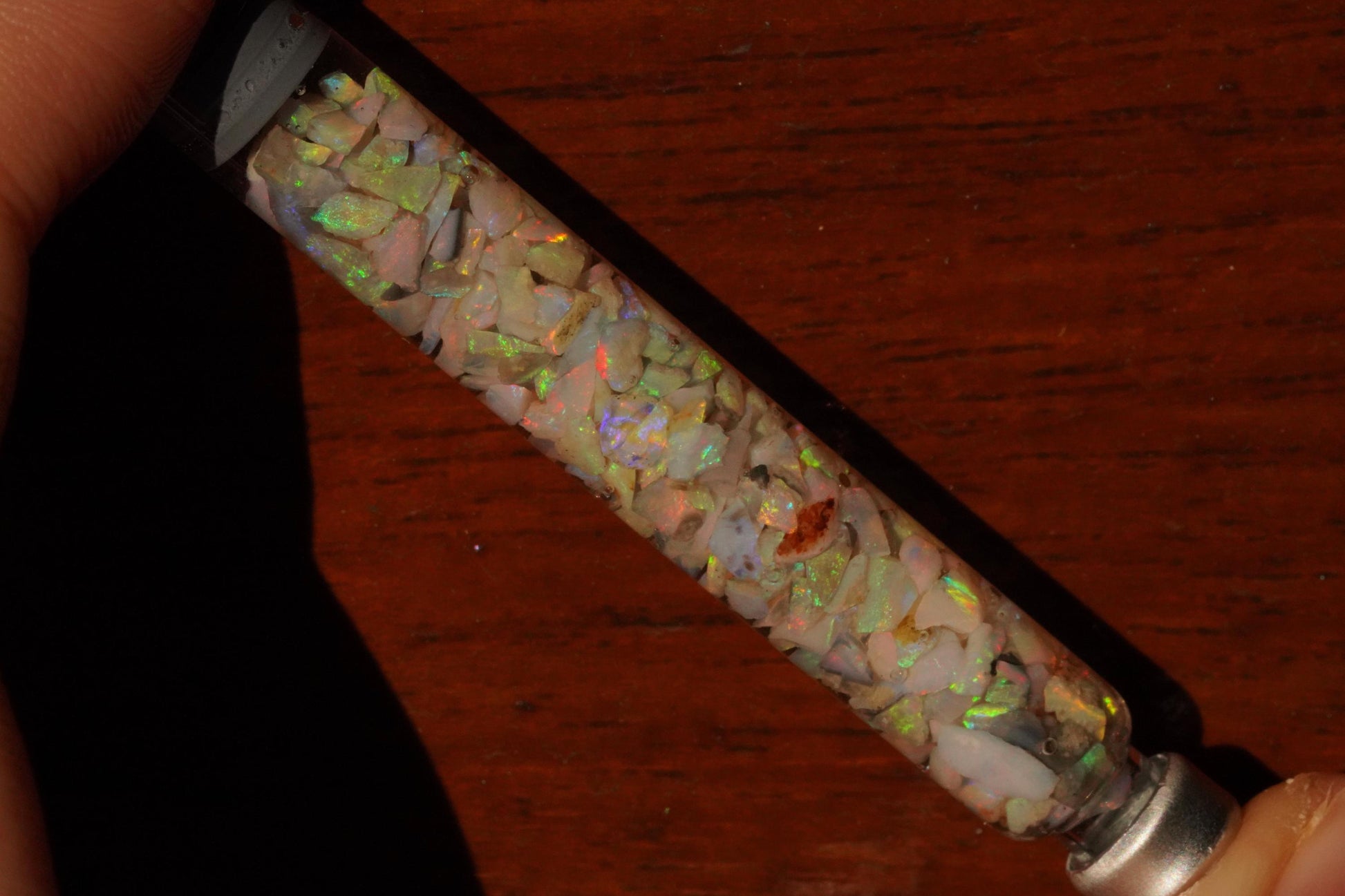 Raw Rough Opal Chip Tube | Gift for them | October Birthstone