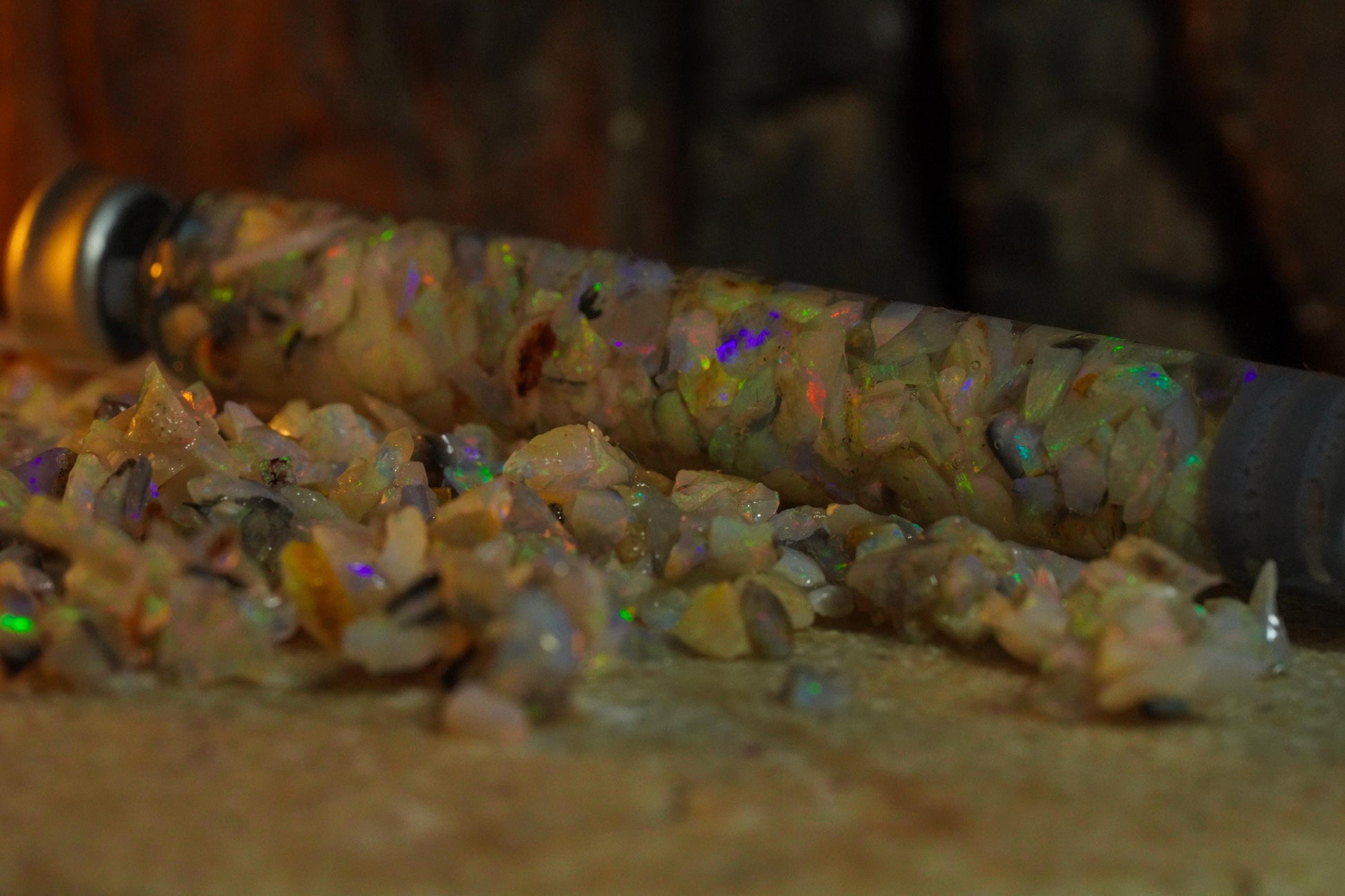 Raw Rough Opal Chip Tube | Gift for them | October Birthstone