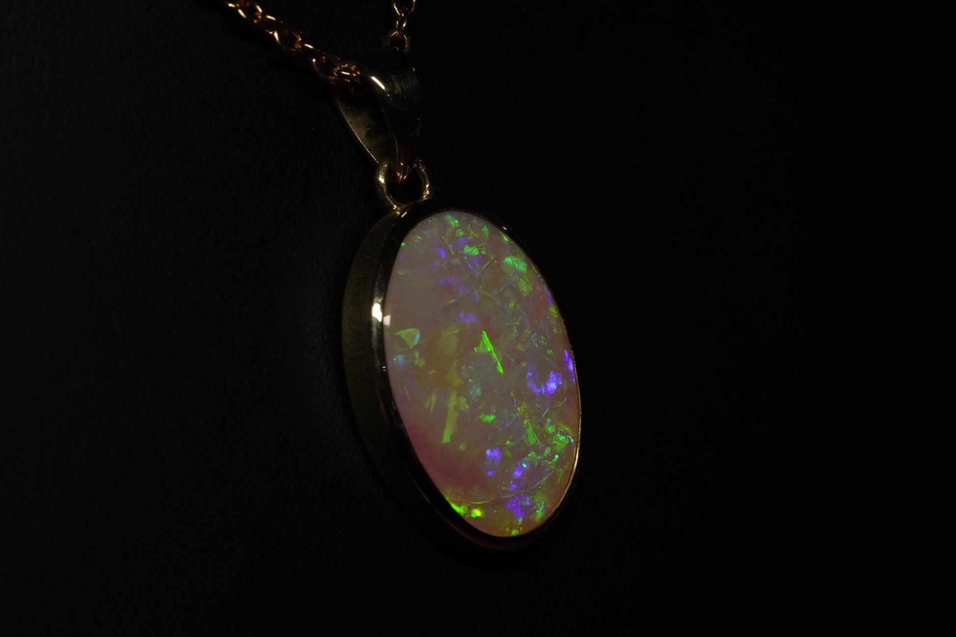 Gold Australian Opal Pendant