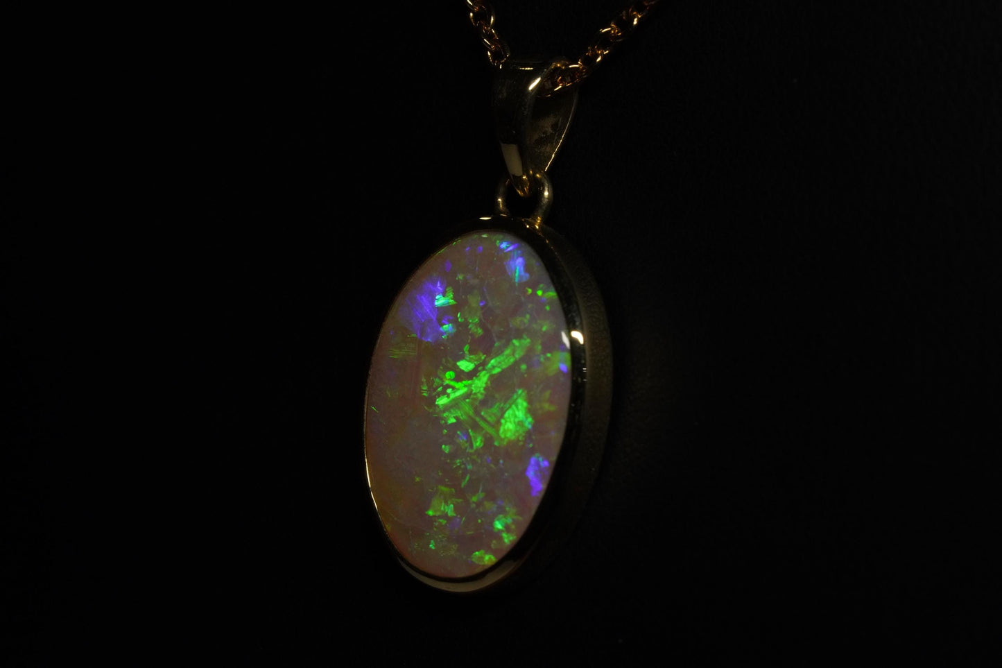 Gold Australian Opal Pendant