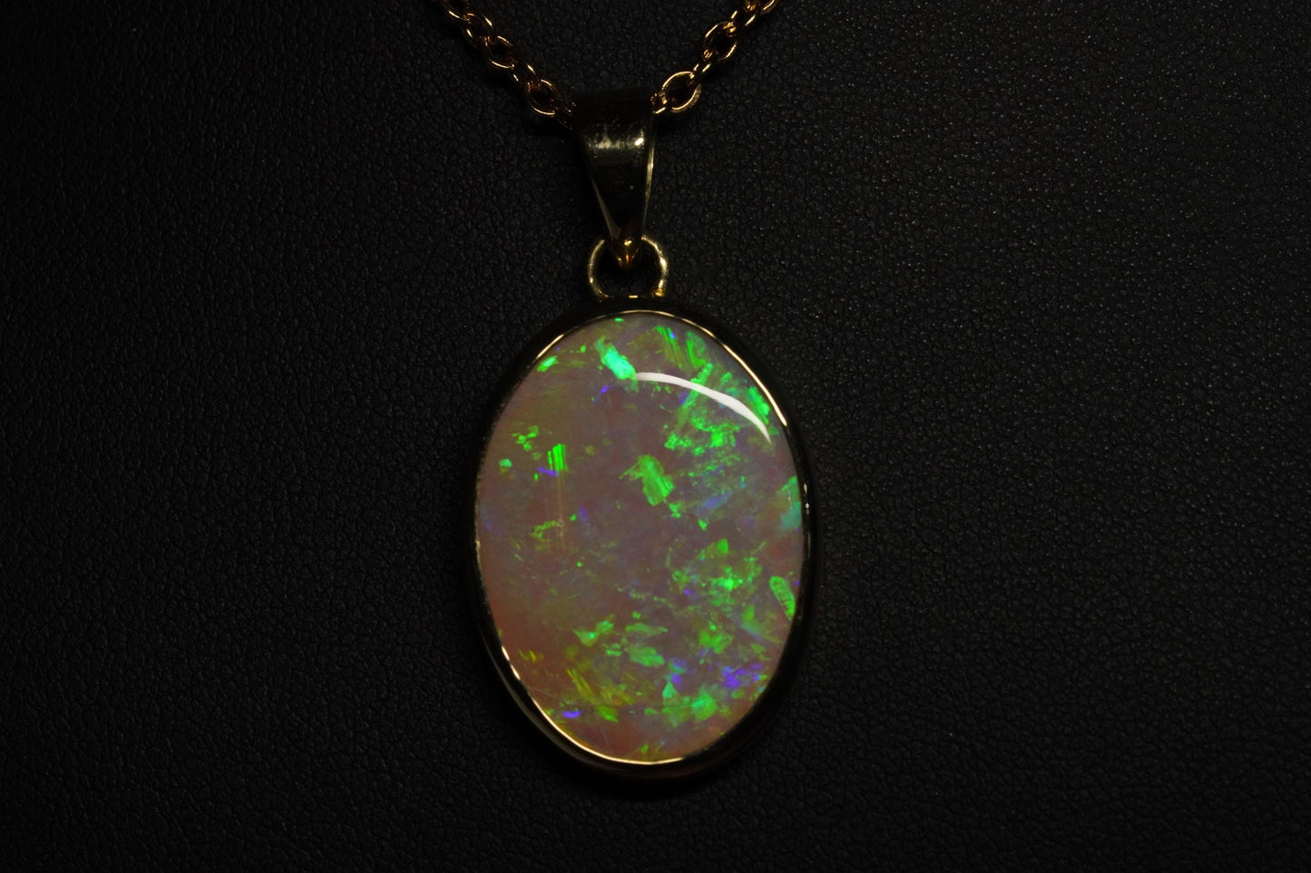 Gold Australian Opal Pendant