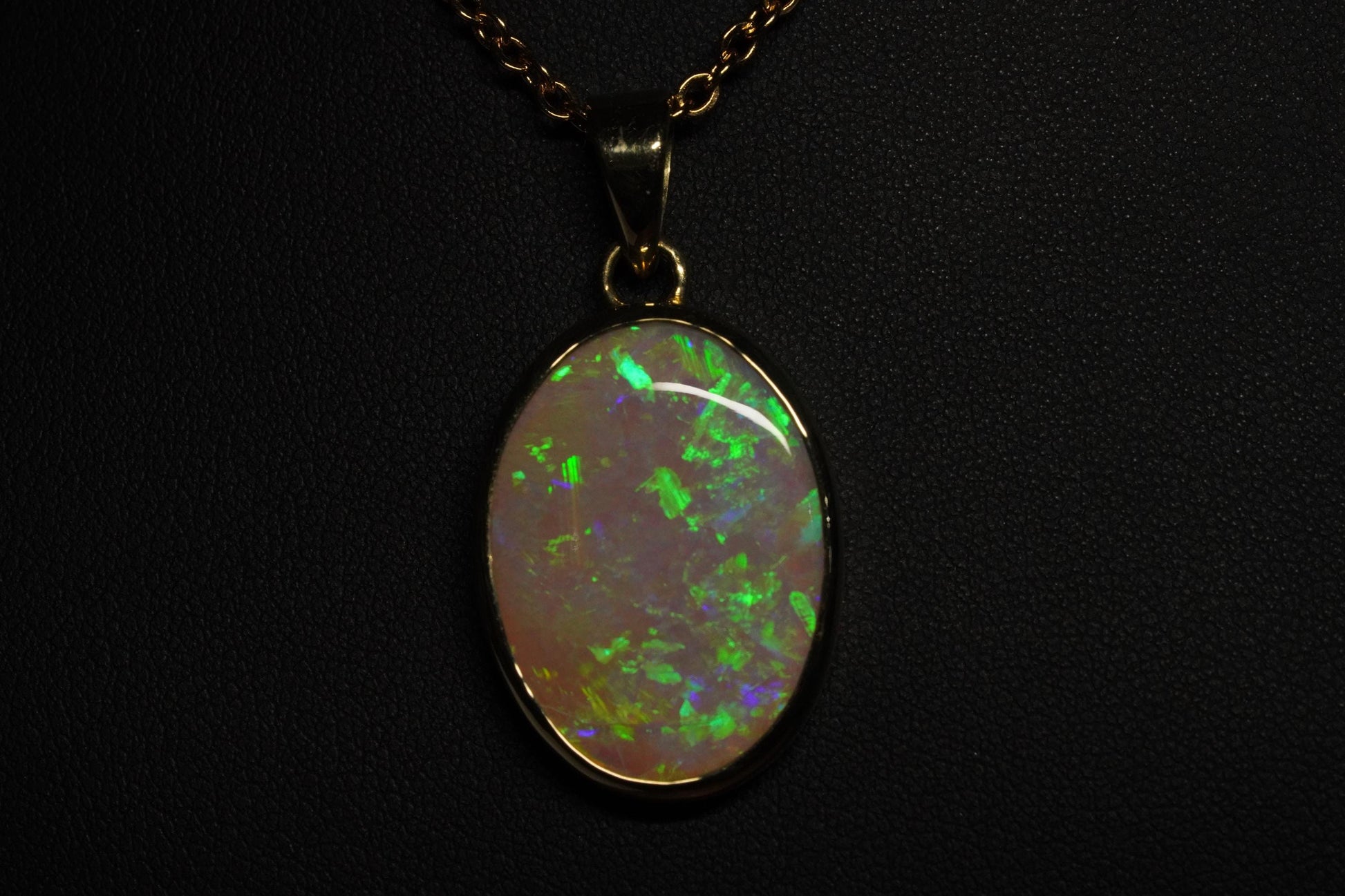 Gold Australian Opal Pendant