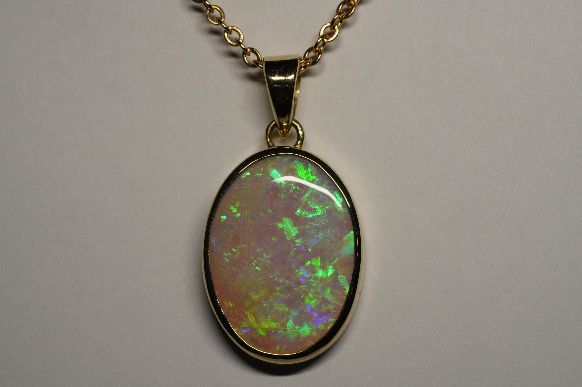 Gold Australian Opal Pendant