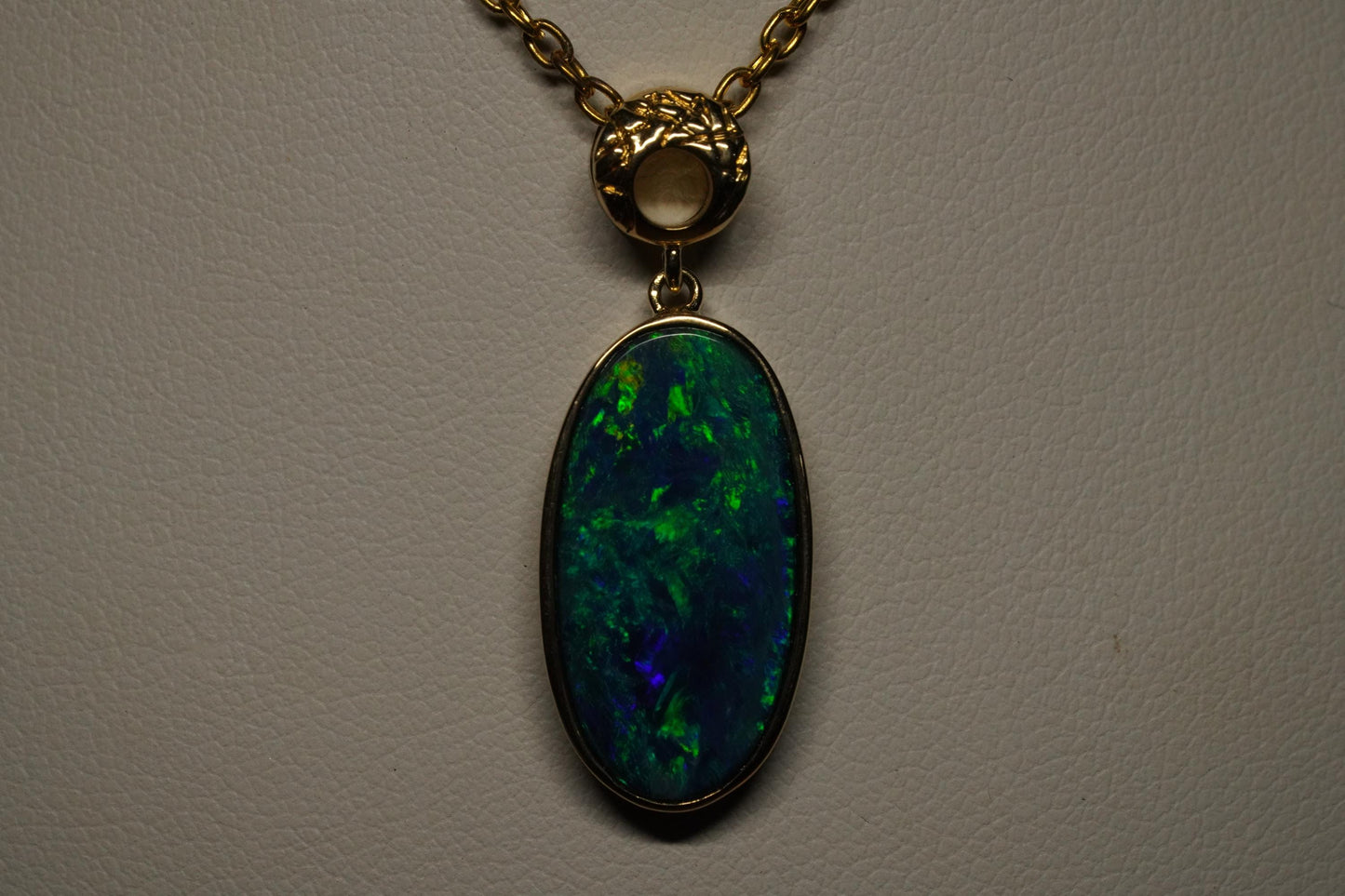 Gold Australian Opal Pendant