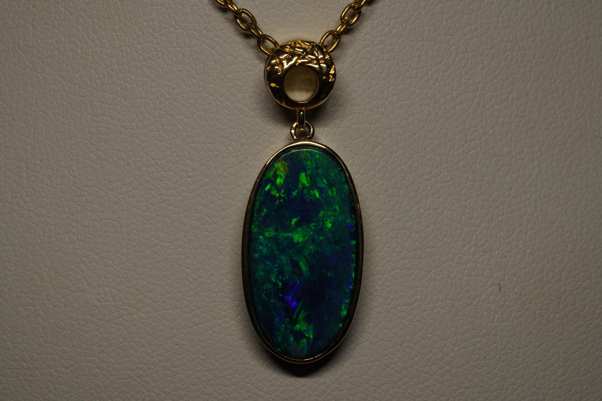 Gold Australian Opal Pendant