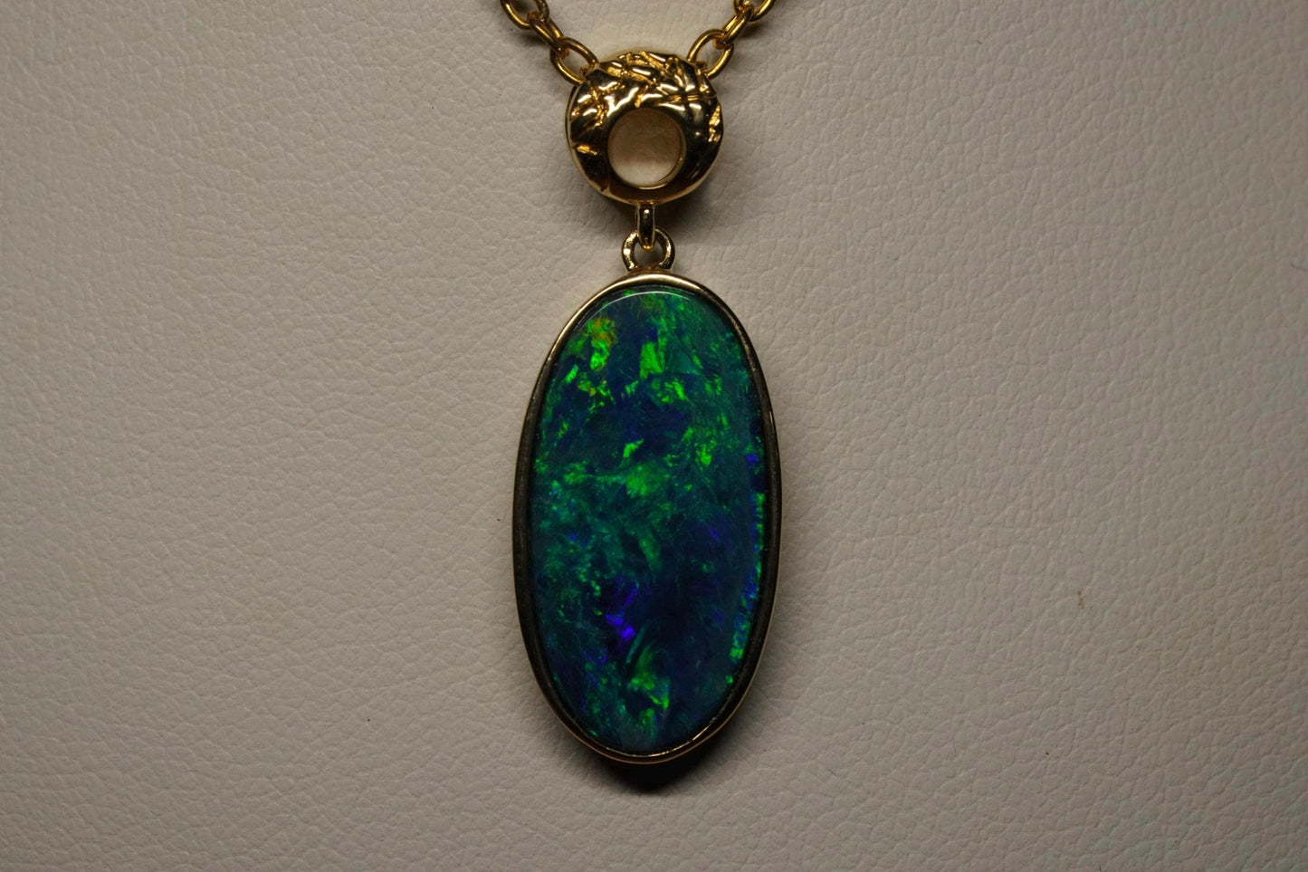 Gold Australian Opal Pendant