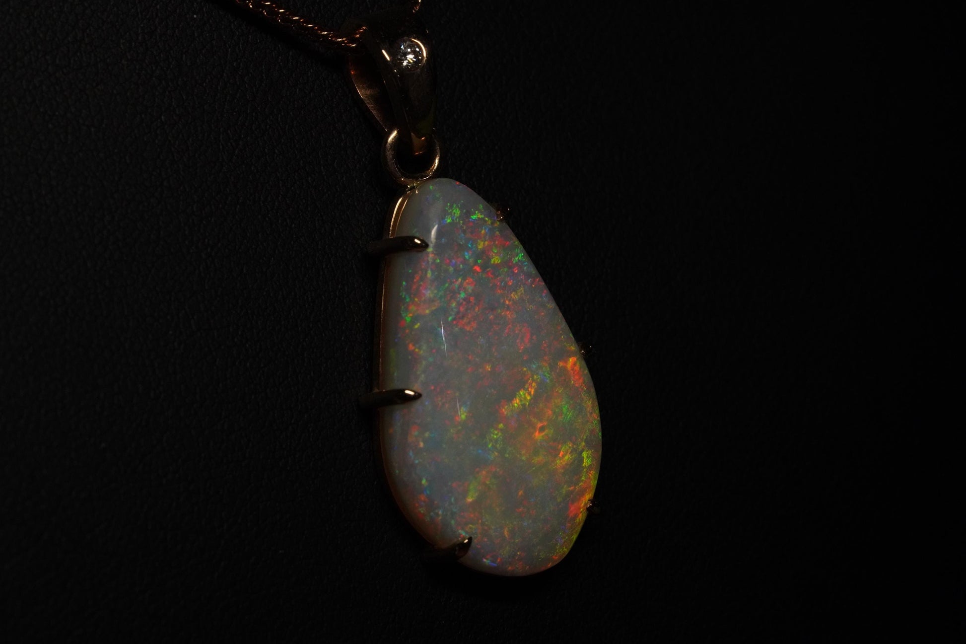 Rose Gold Australian Opal Pendant