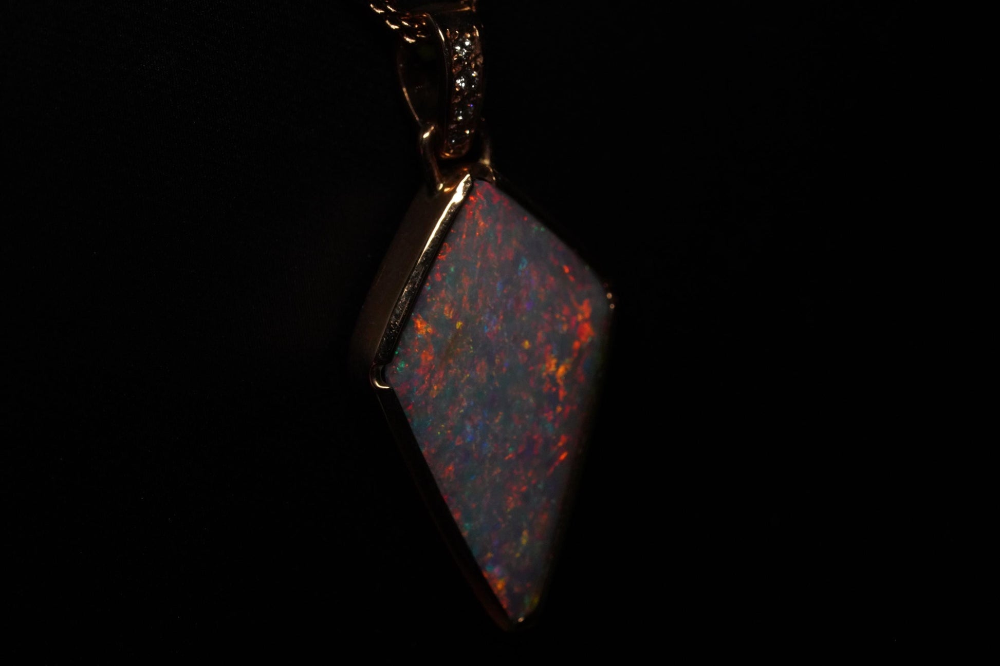 Rose Gold Australian Opal Pendant