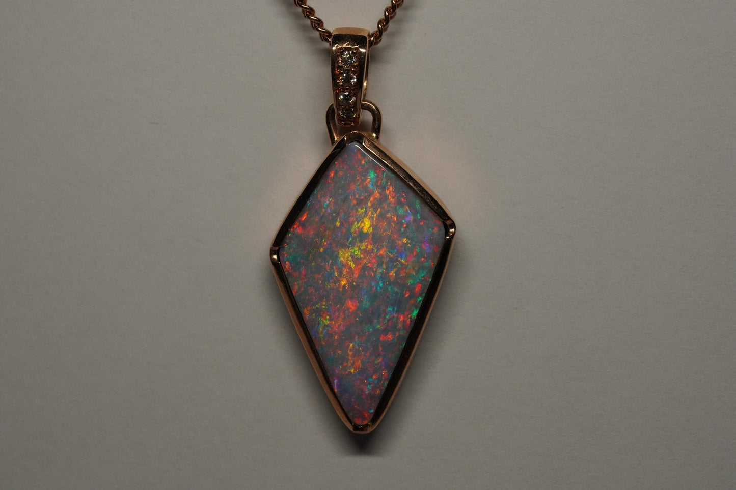 Rose Gold Australian Opal Pendant