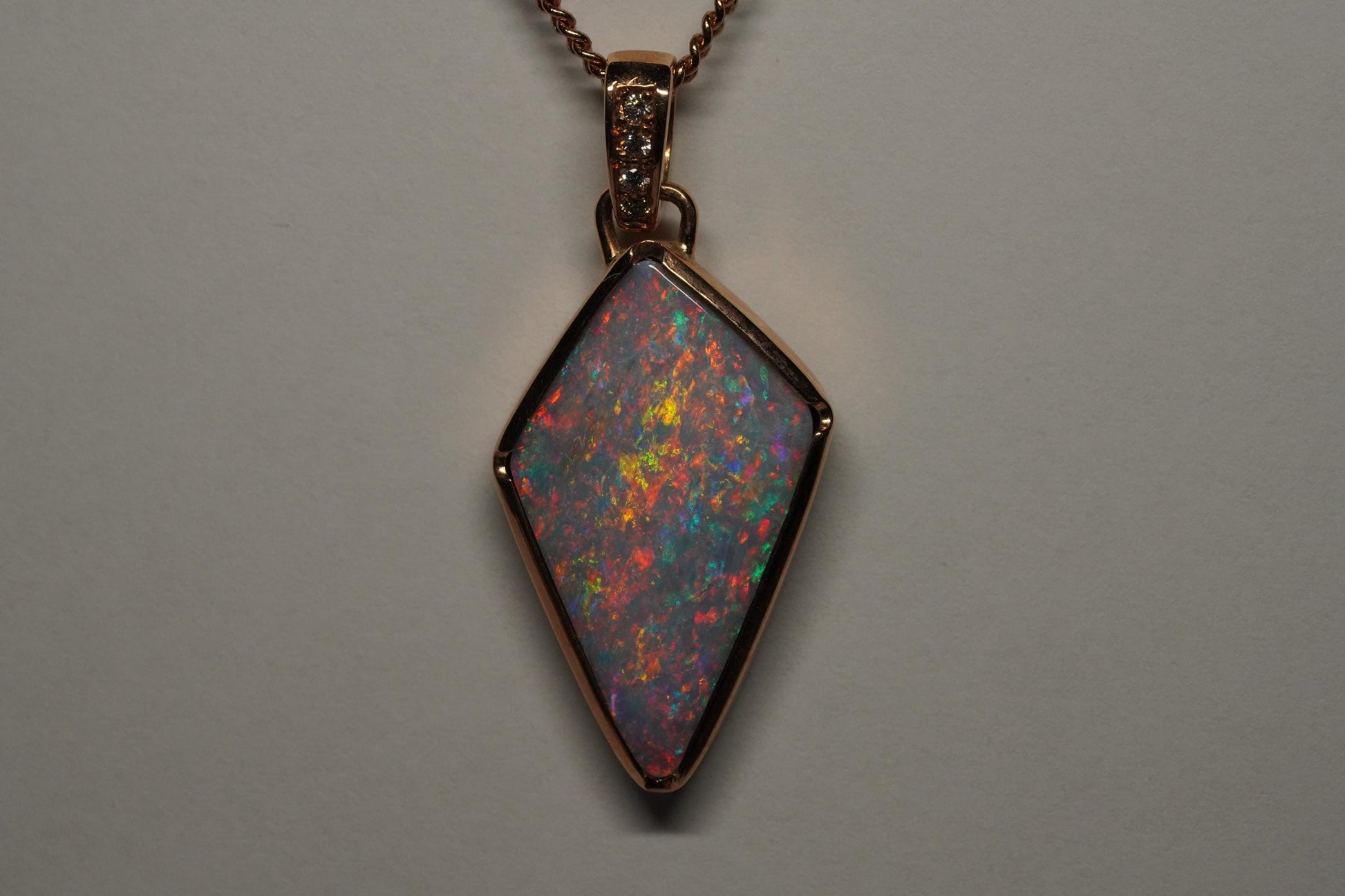 Rose Gold Australian Opal Pendant