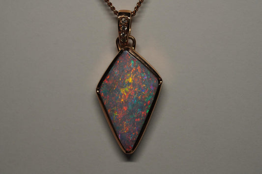 Rose Gold Australian Opal Pendant