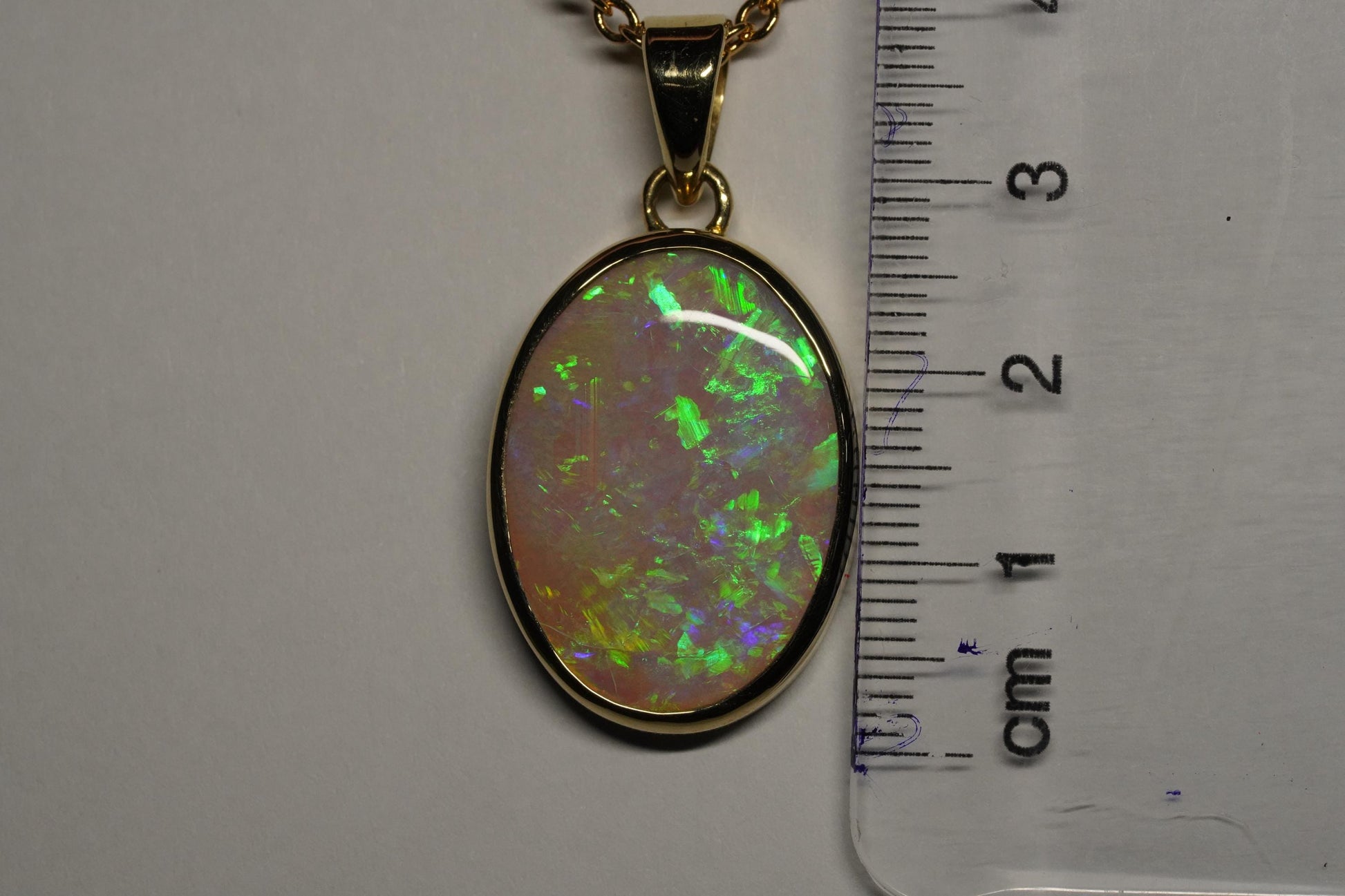 Gold Australian Opal Pendant