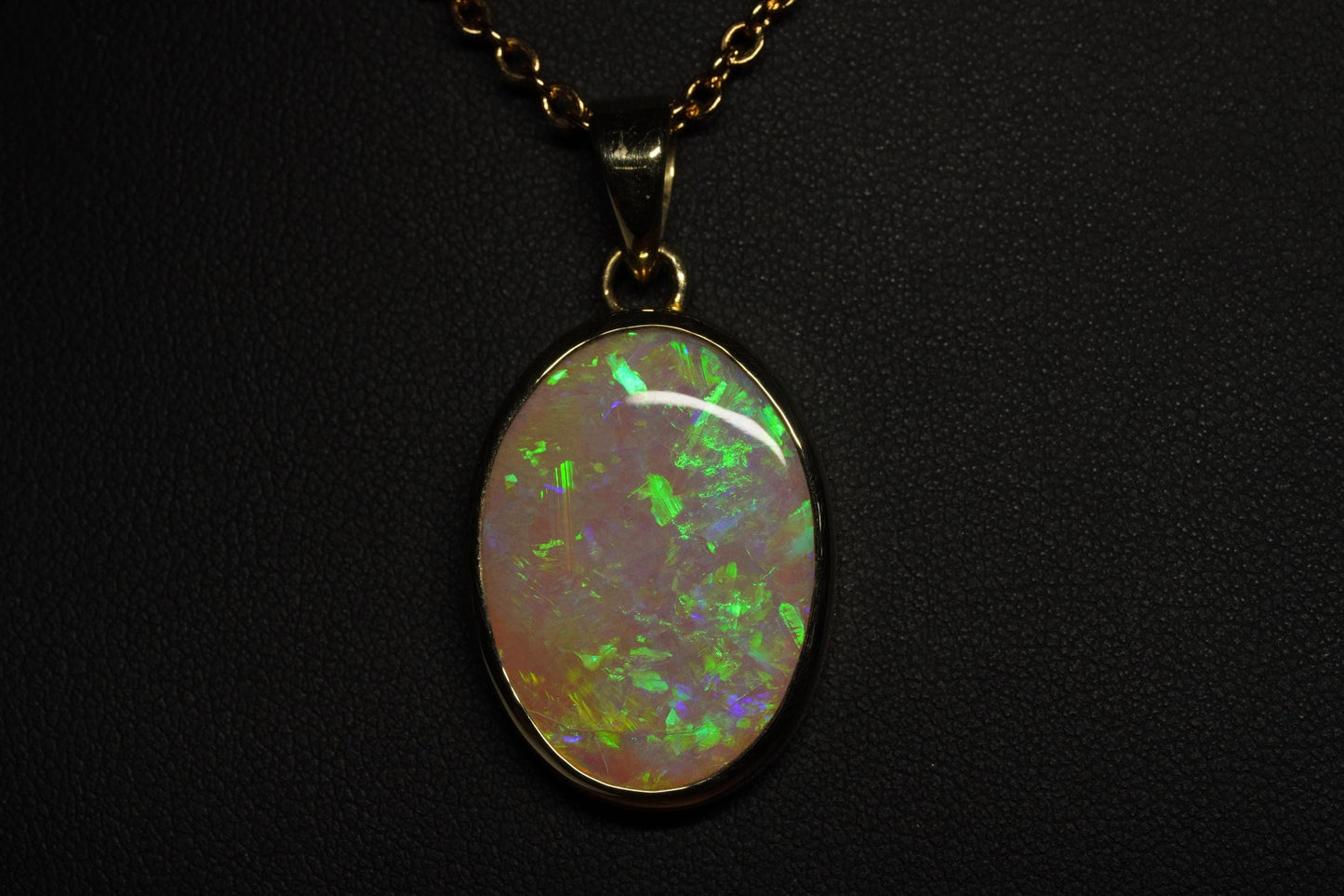 Gold Australian Opal Pendant