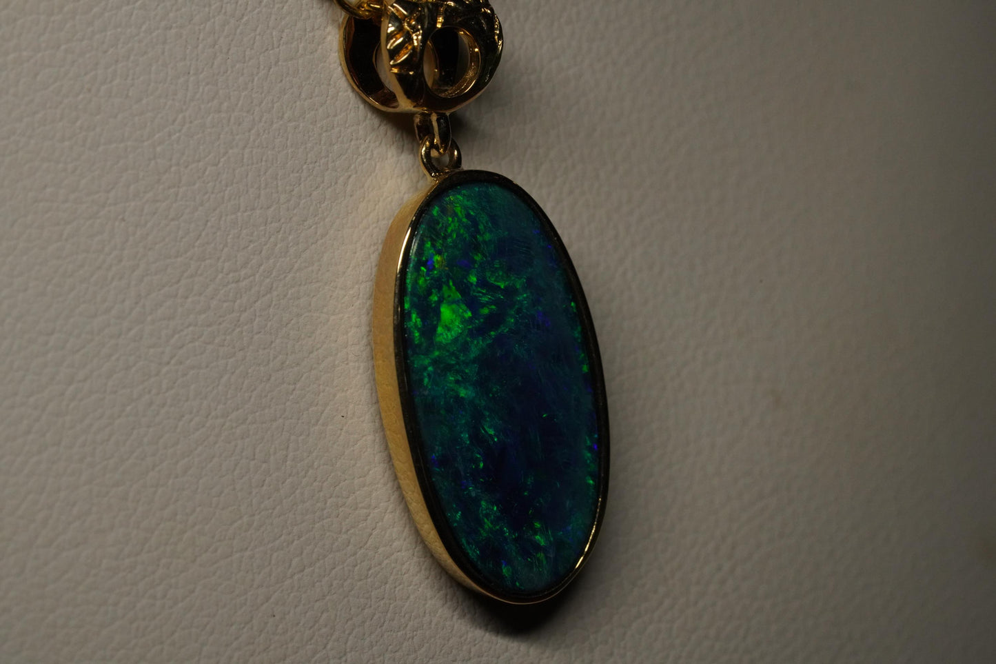 Gold Australian Opal Pendant