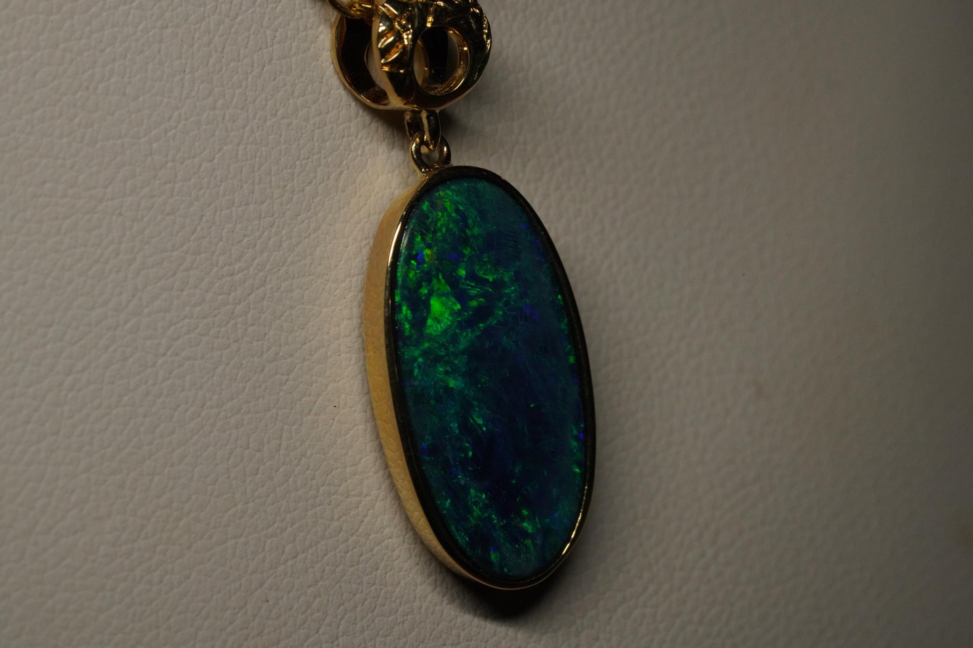 Gold Australian Opal Pendant