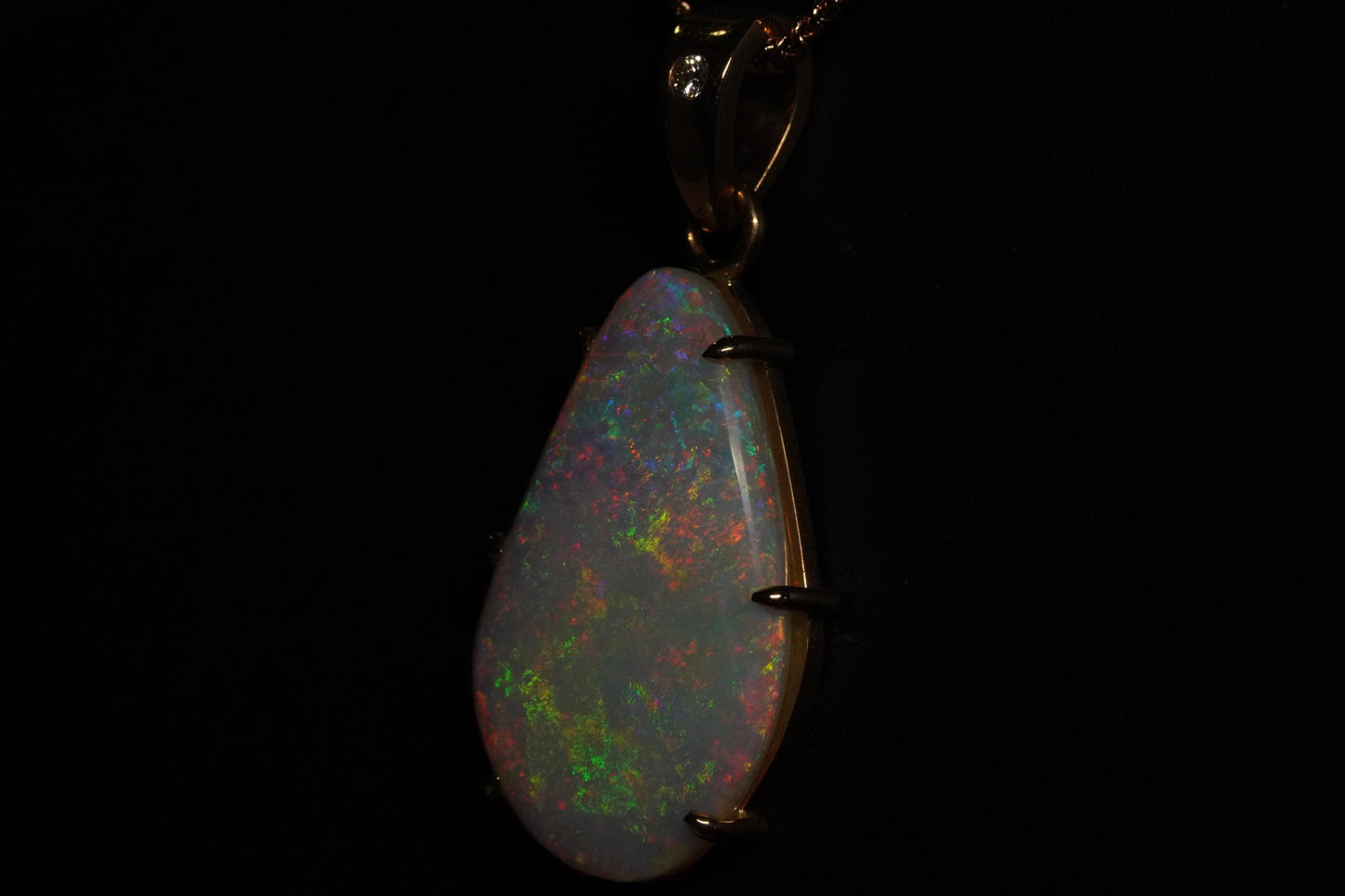 Rose Gold Australian Opal Pendant
