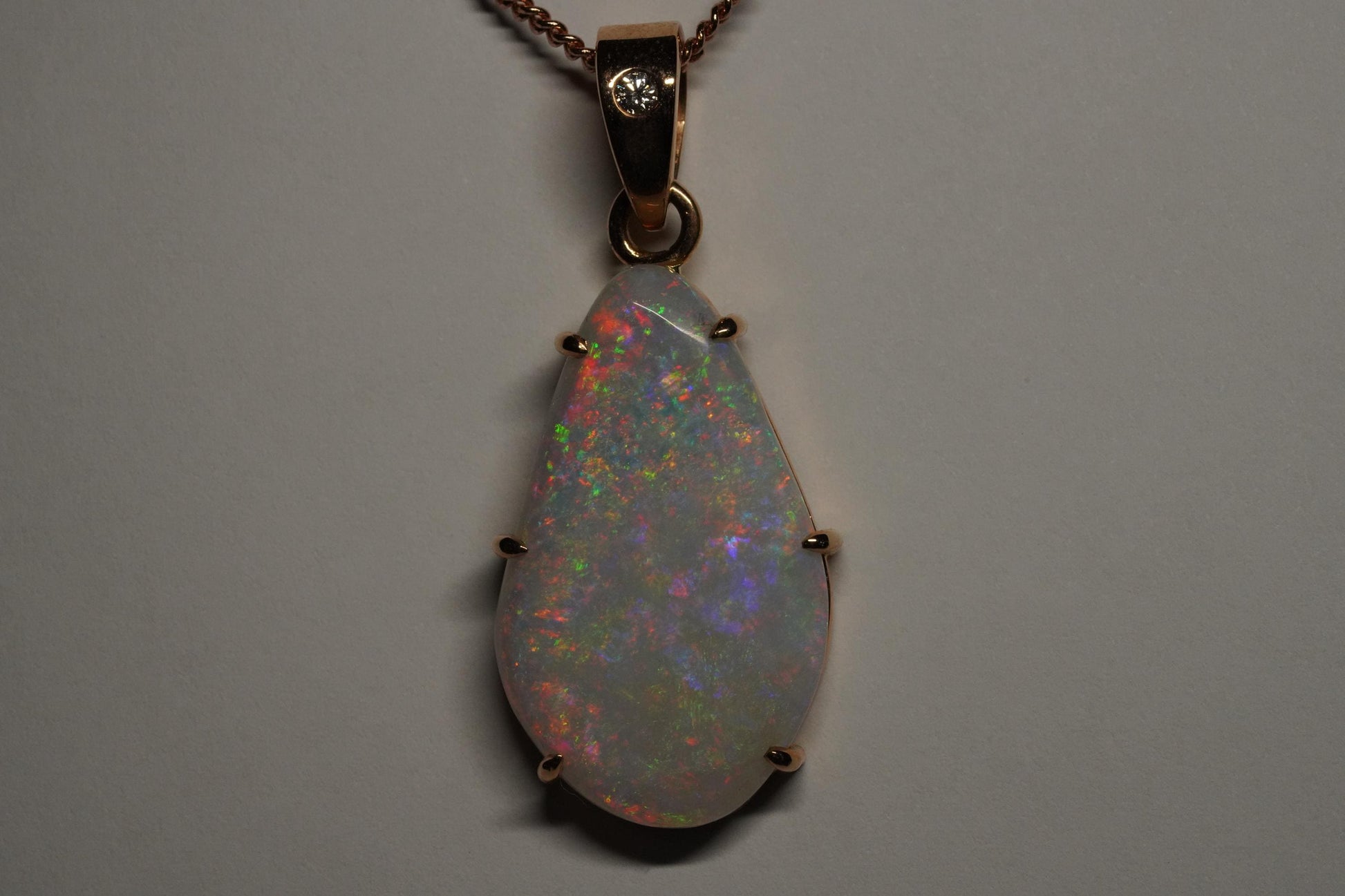 Rose Gold Australian Opal Pendant