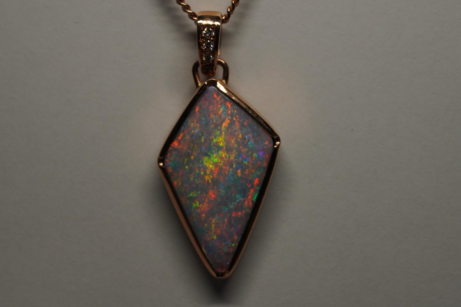 Rose Gold Australian Opal Pendant