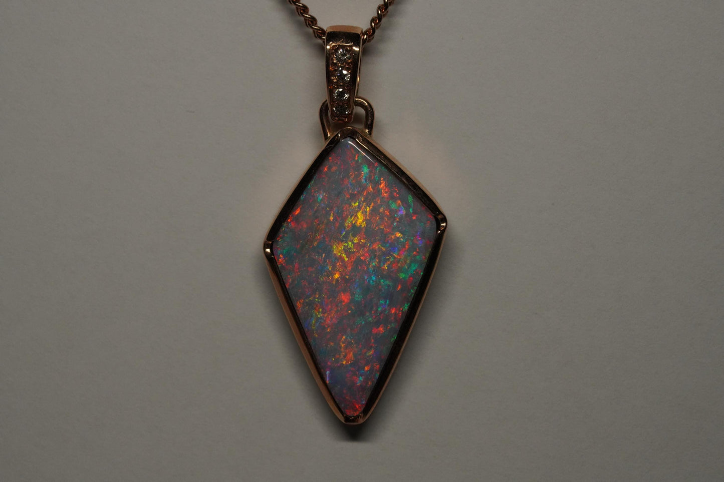 Rose Gold Australian Opal Pendant